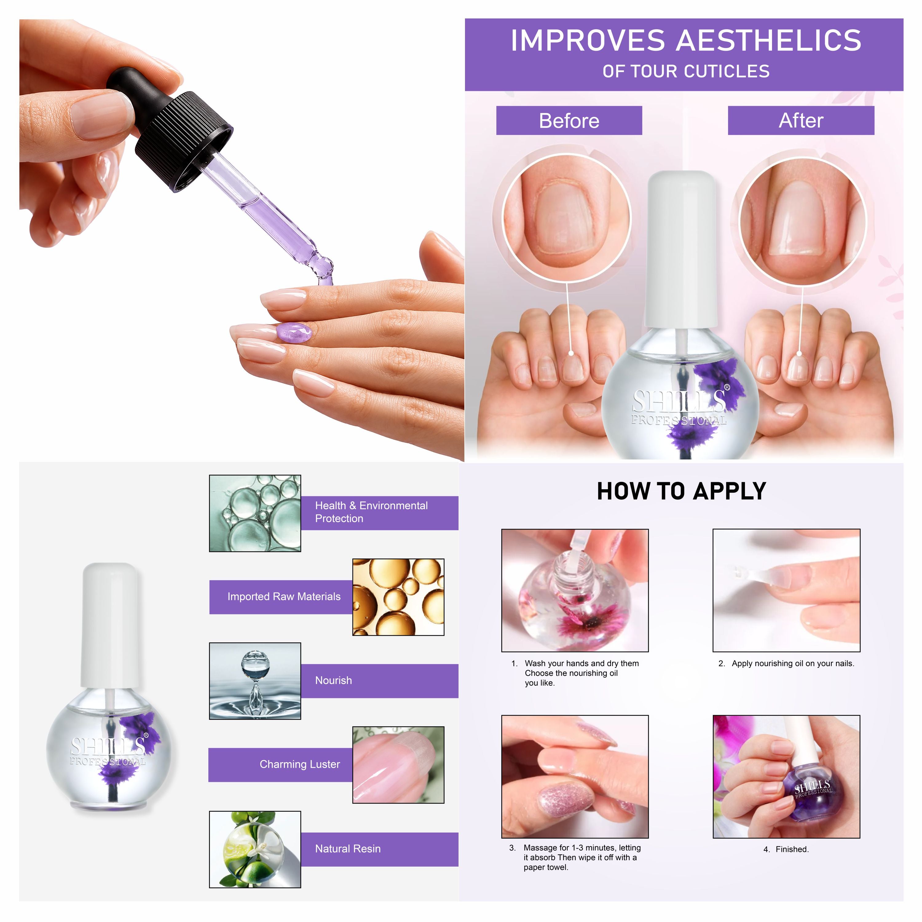 Nail Prep Kit with Dehydrator Primer Cuticle Oil & 401 Glue