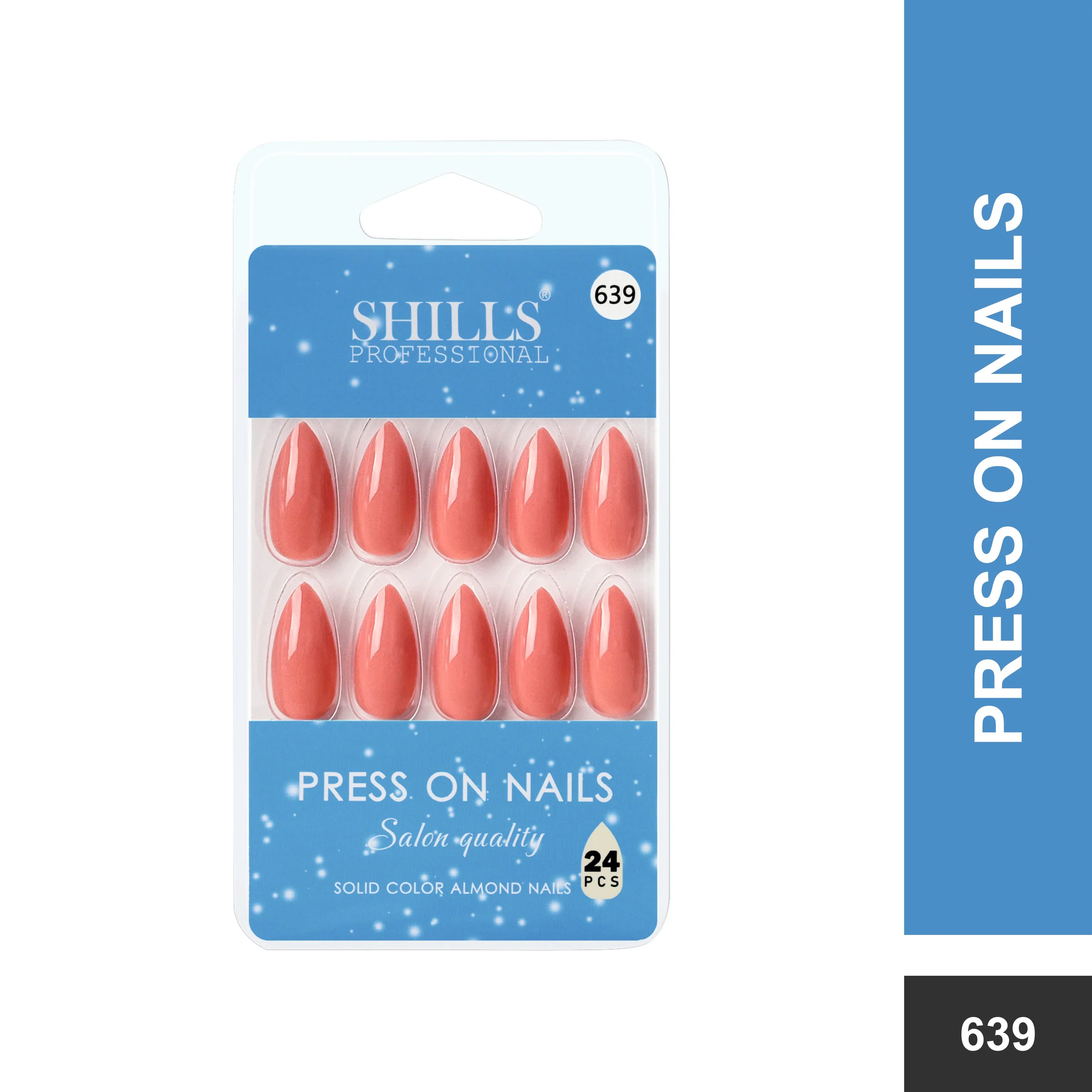 Glossy Solid Color Nails Sharp Almond(SPN631-SPN656) - Shills Professional