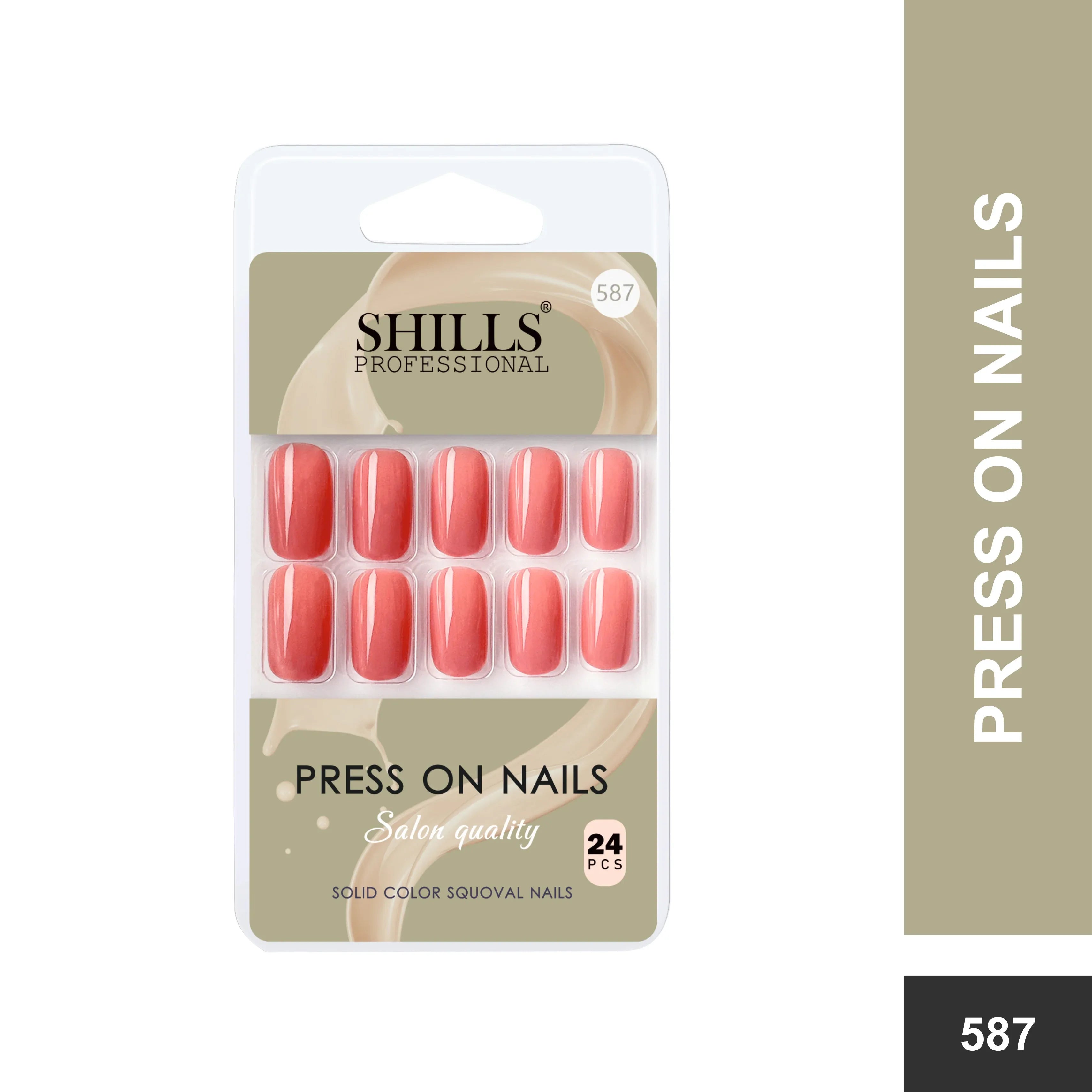Glossy Solid Color Nails Square(SPN579-SPN604) - Shills Professional