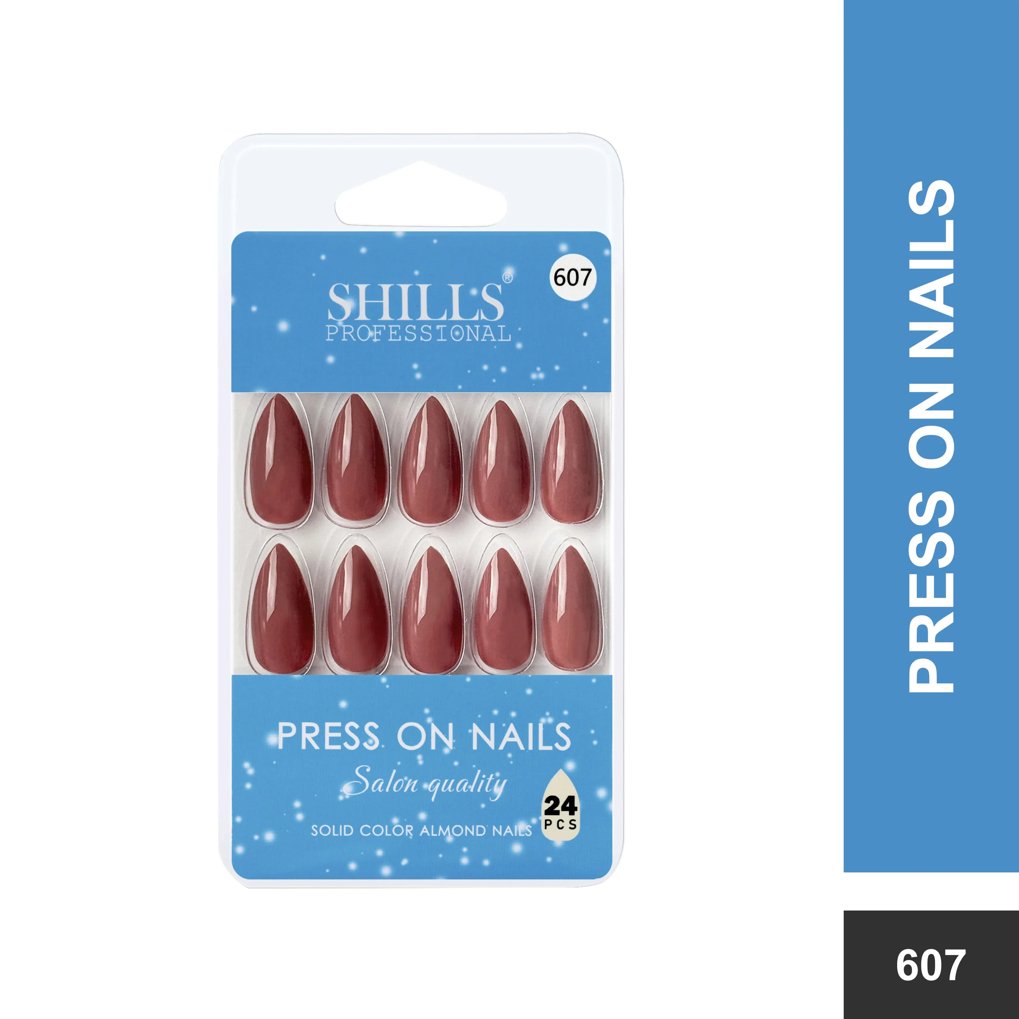 Glossy Solid Color Nails Sharp Almond(SPN605-SPN630) - Shills Professional