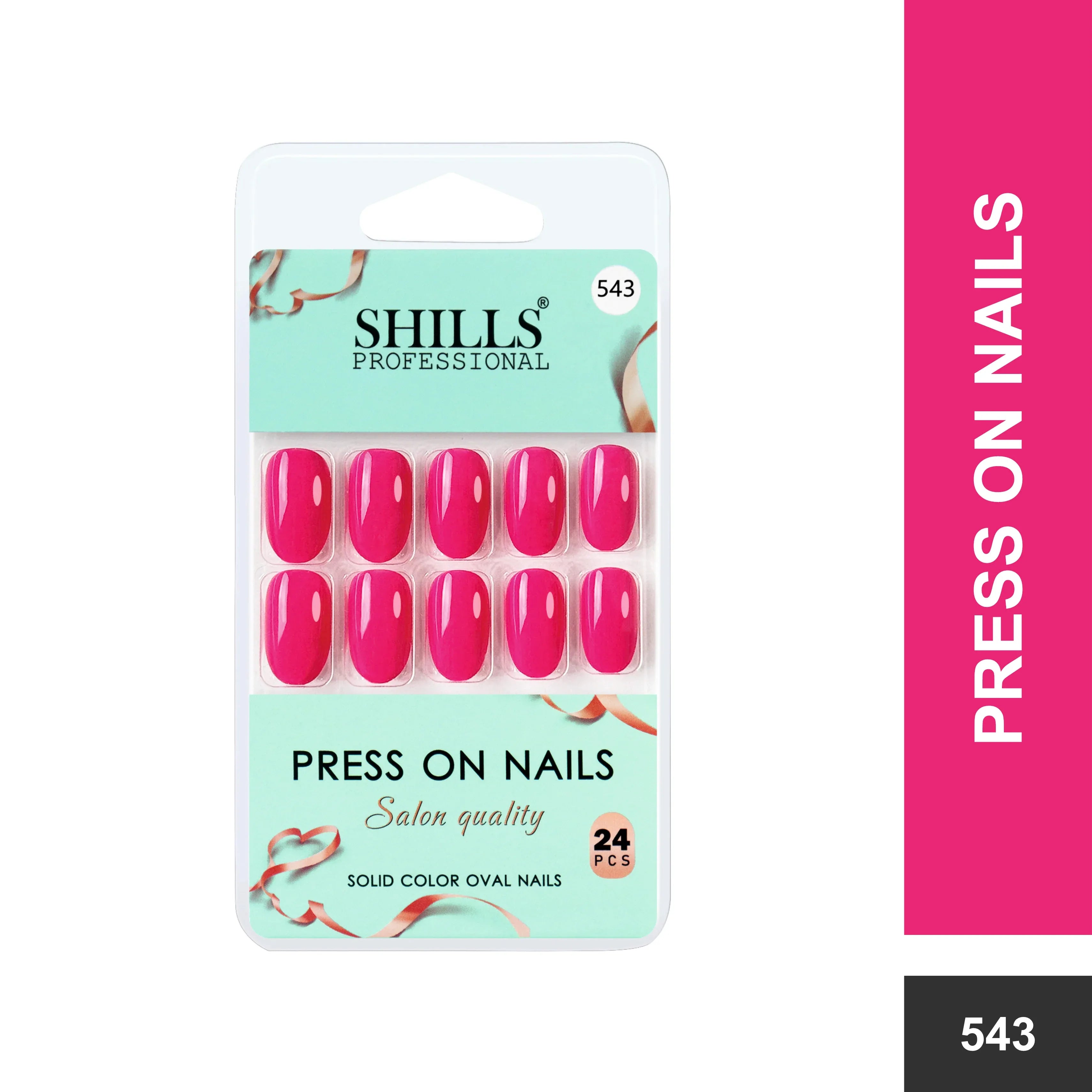 Glossy Solid Color Nails Oval(SPN527-SPN552) - Shills Professional