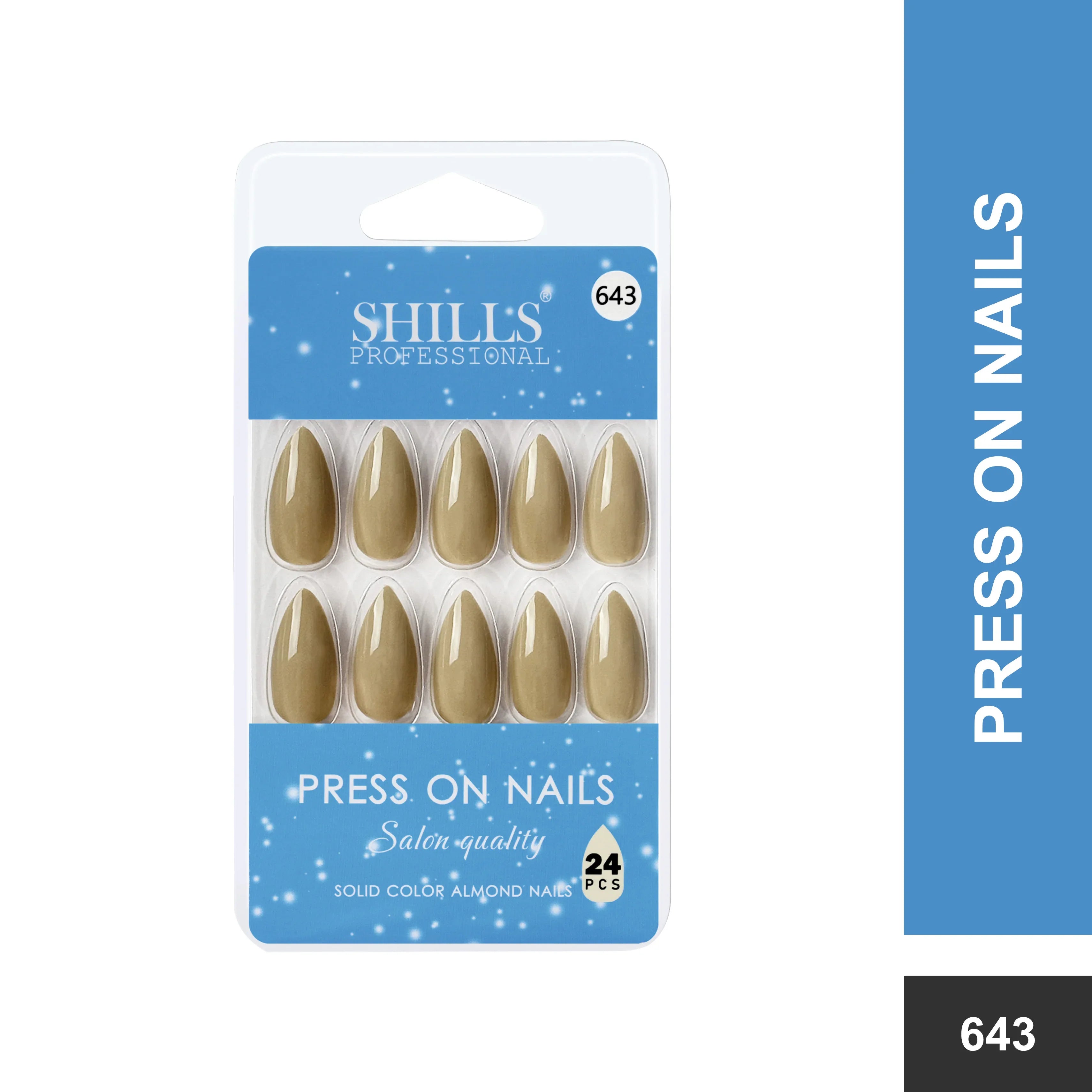 Glossy Solid Color Nails Sharp Almond(SPN631-SPN656) - Shills Professional