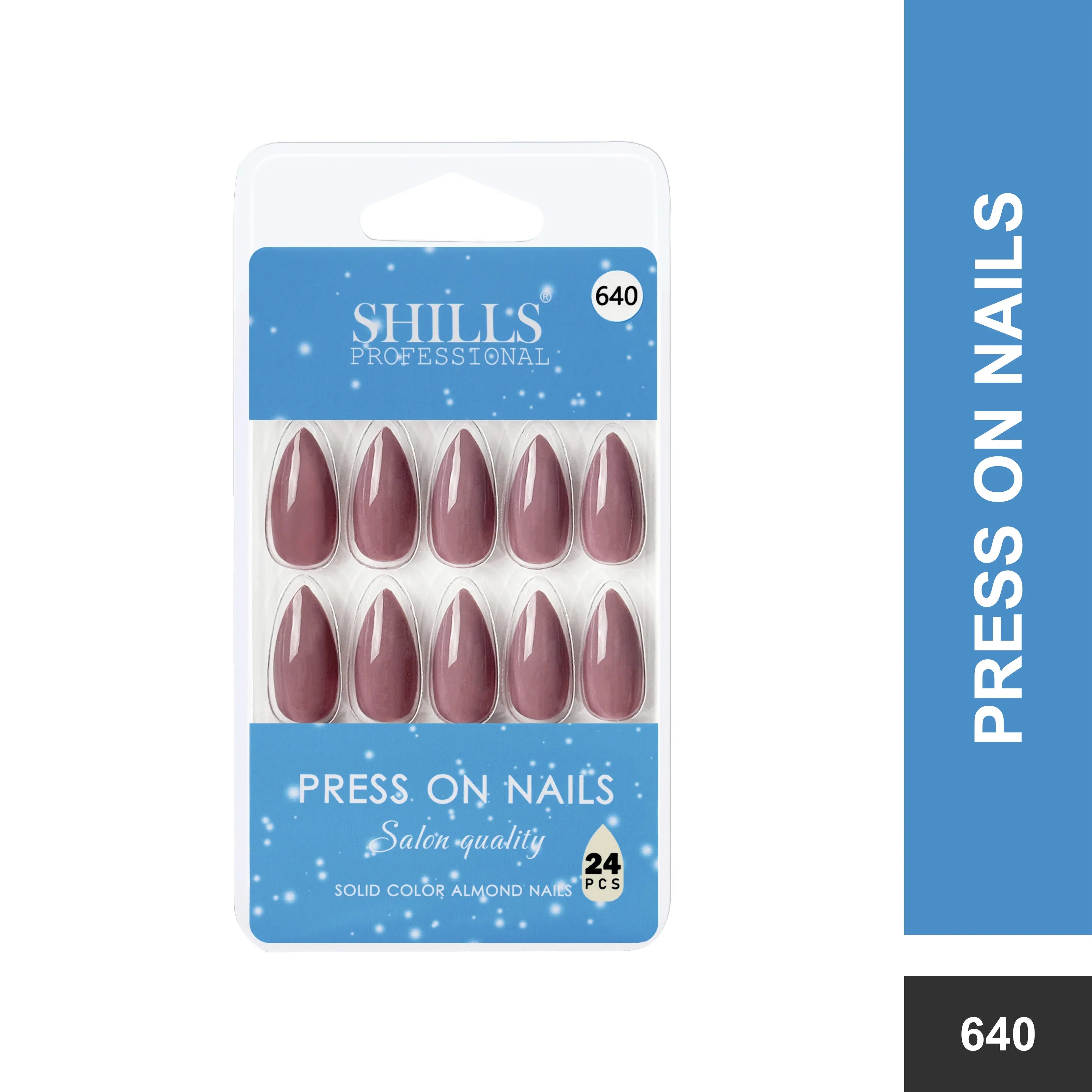 Glossy Solid Color Nails Sharp Almond(SPN631-SPN656) - Shills Professional