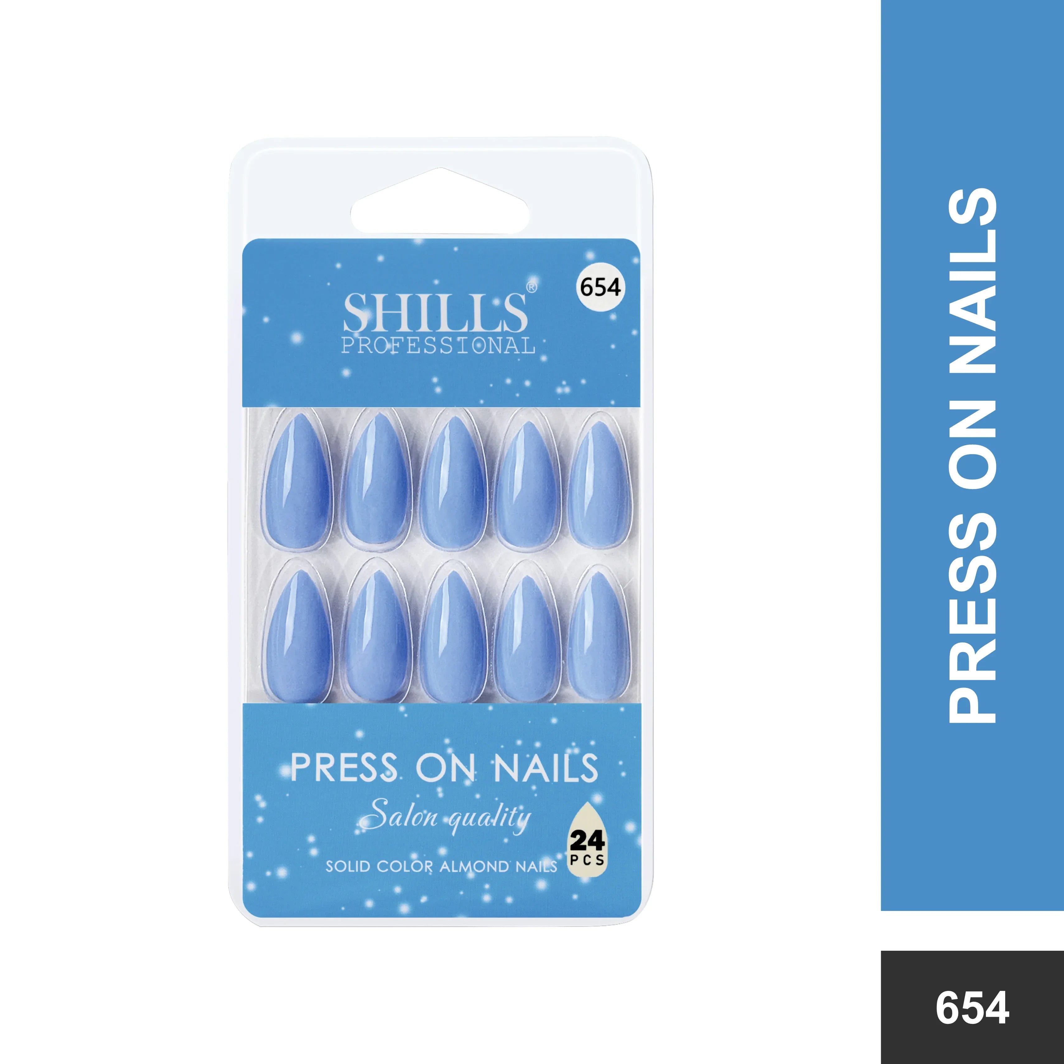 Glossy Solid Color Nails Sharp Almond(SPN631-SPN656) - Shills Professional