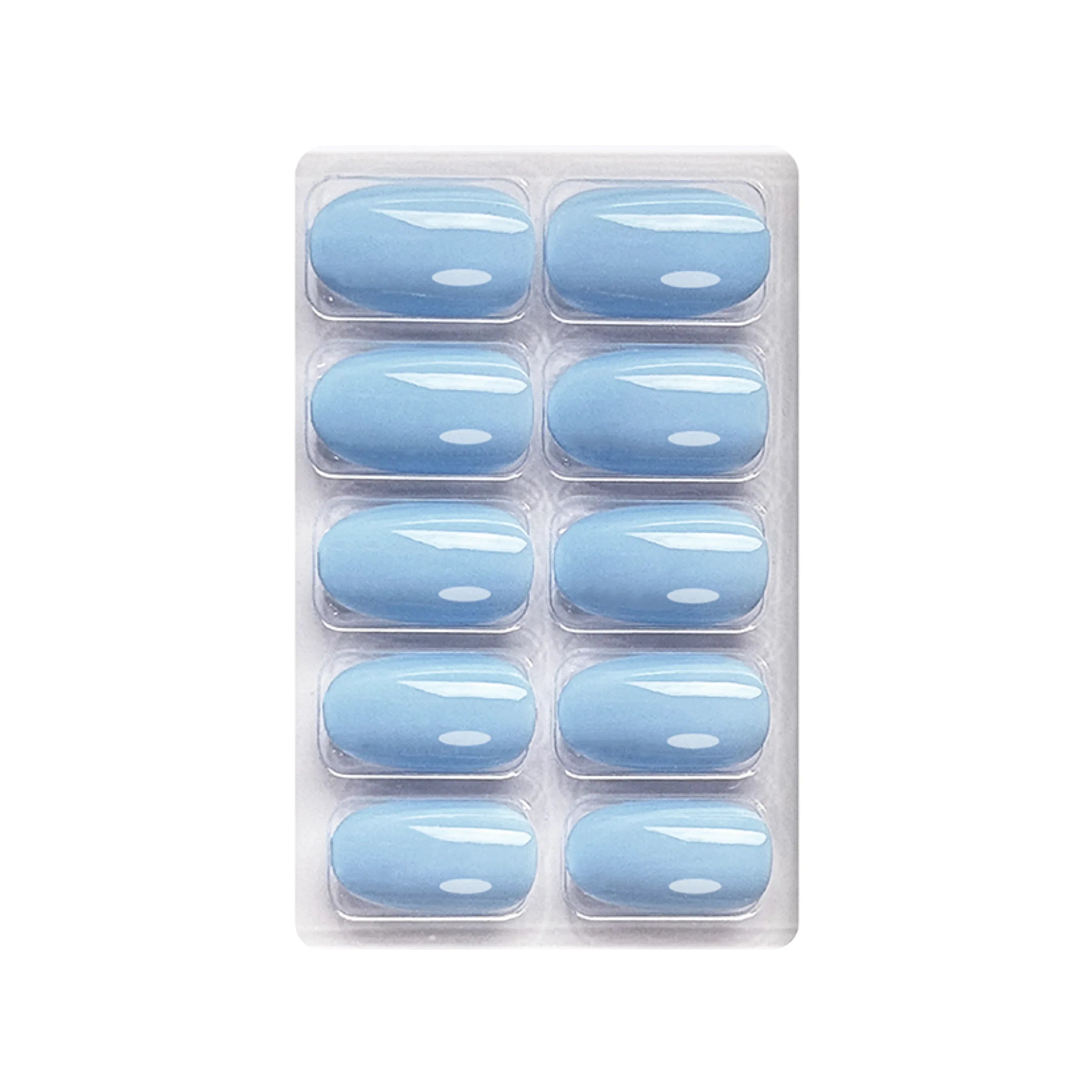 Glossy Solid Color Nails Oval(SPN527-SPN552) - Shills Professional