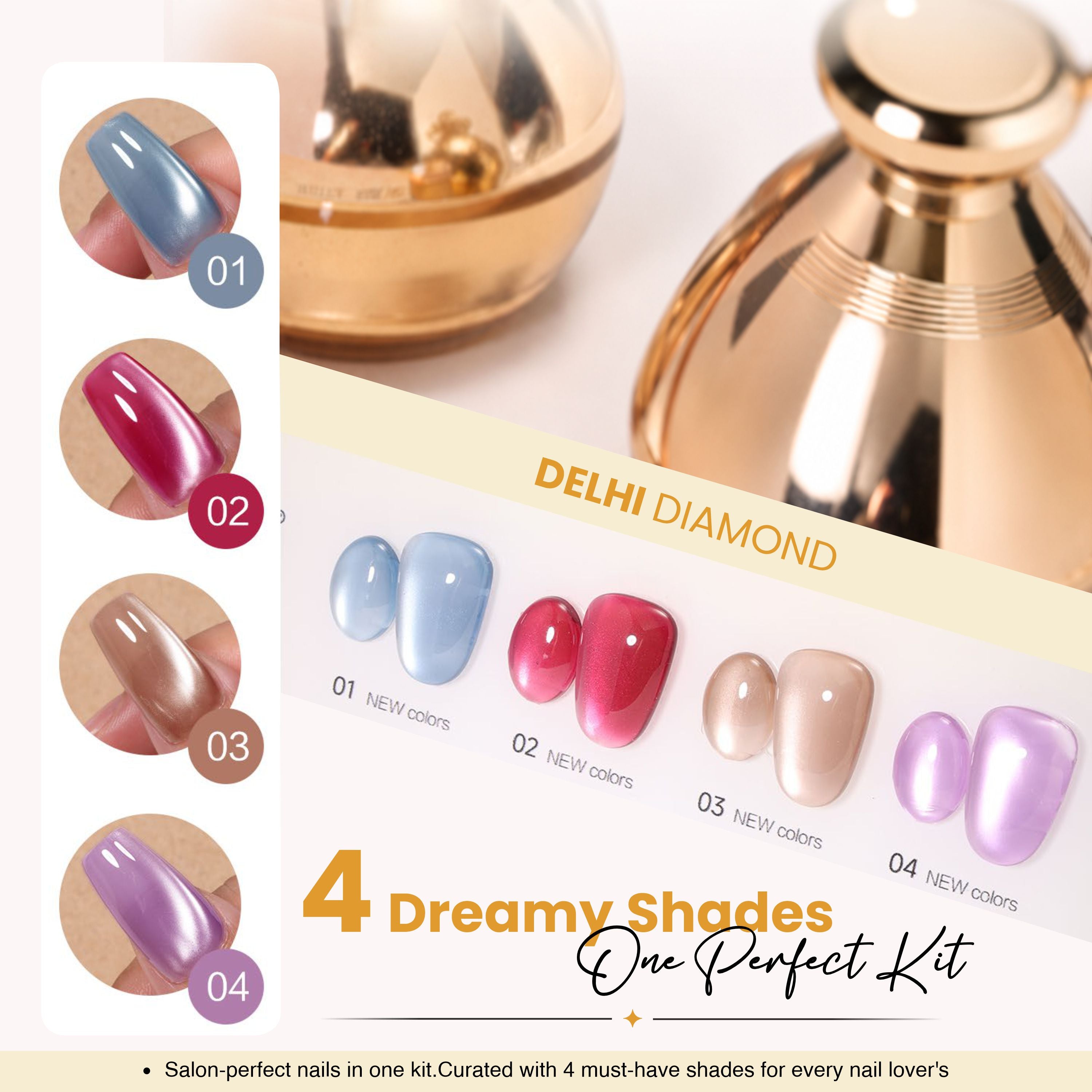 4pcs Cat Eye Set Delhi Diamond