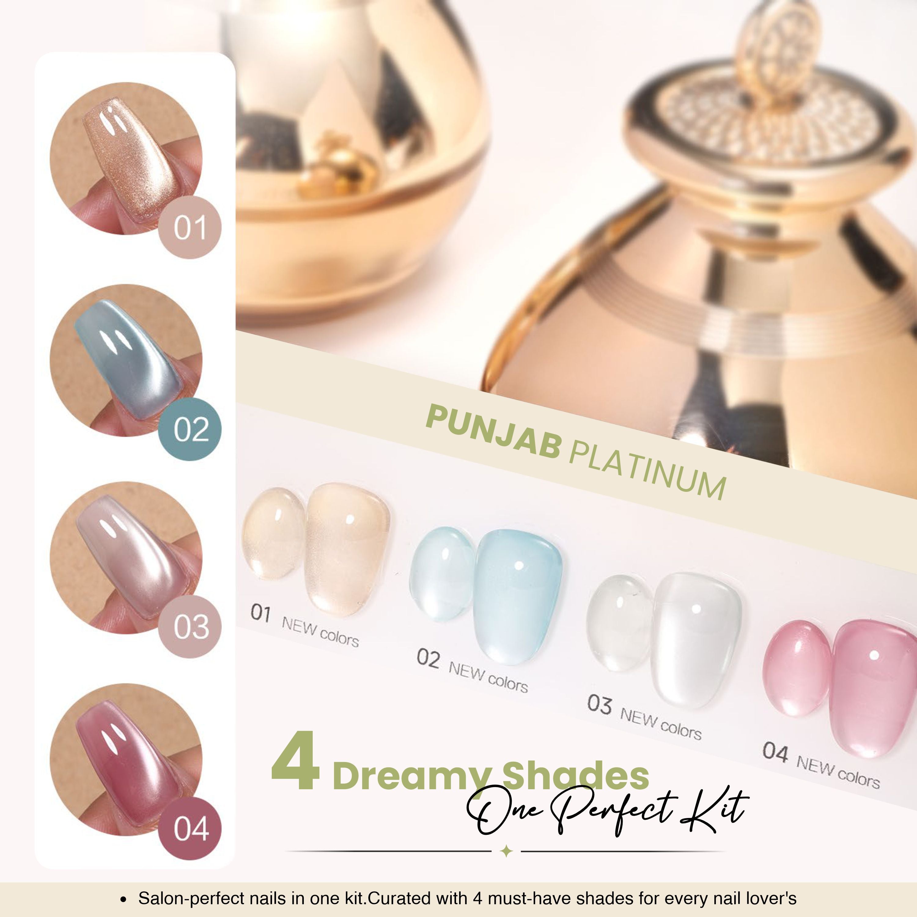 4pcs Cat Eye Set Punjab Platinum