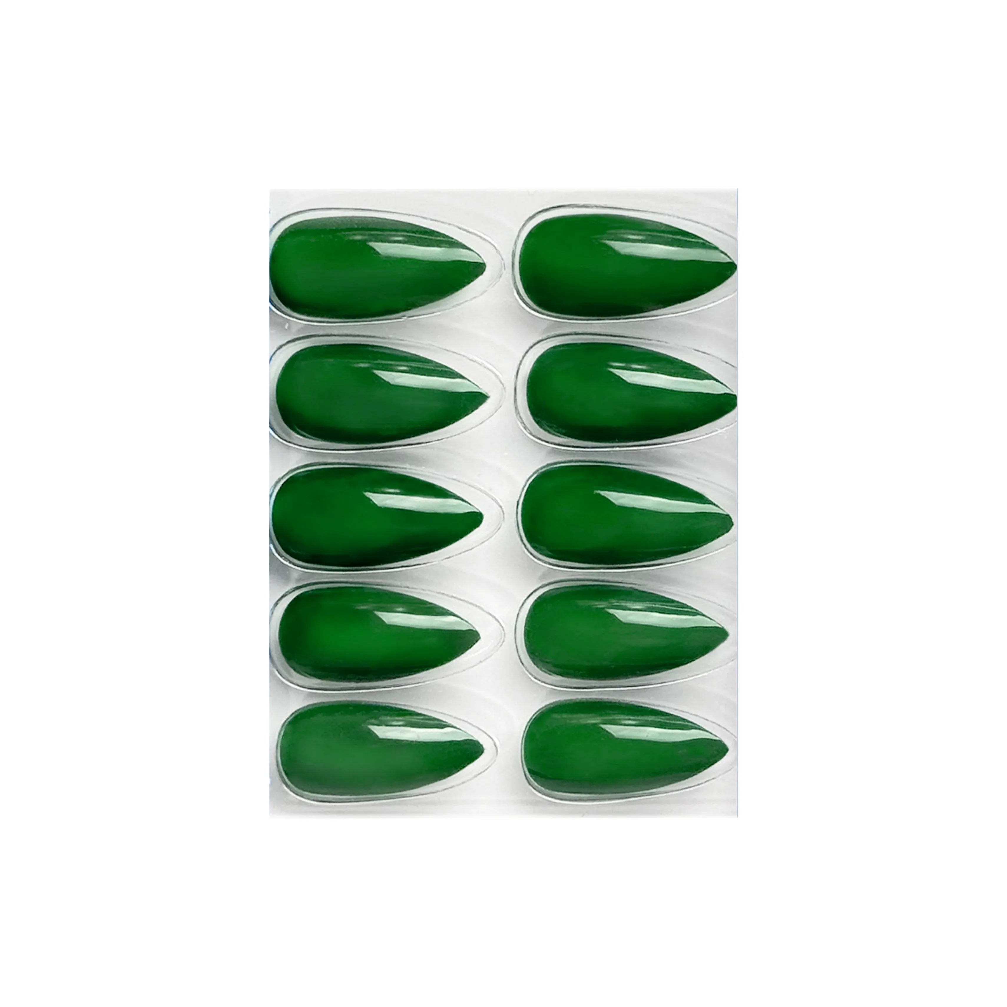 Glossy Solid Color Nails Sharp Almond(SPN605-SPN630) - Shills Professional