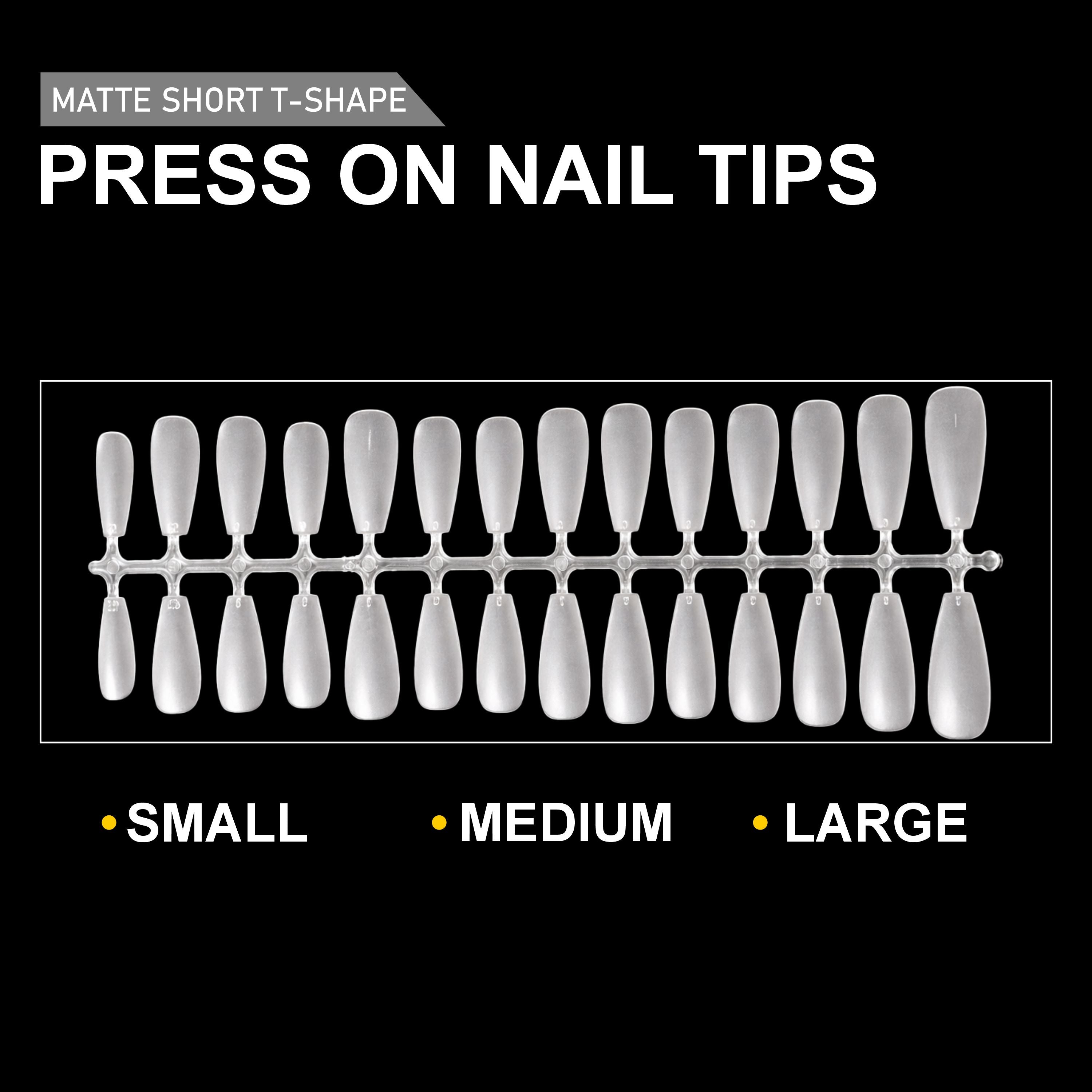 Press On Nail Tips – Matte Short T-Shape