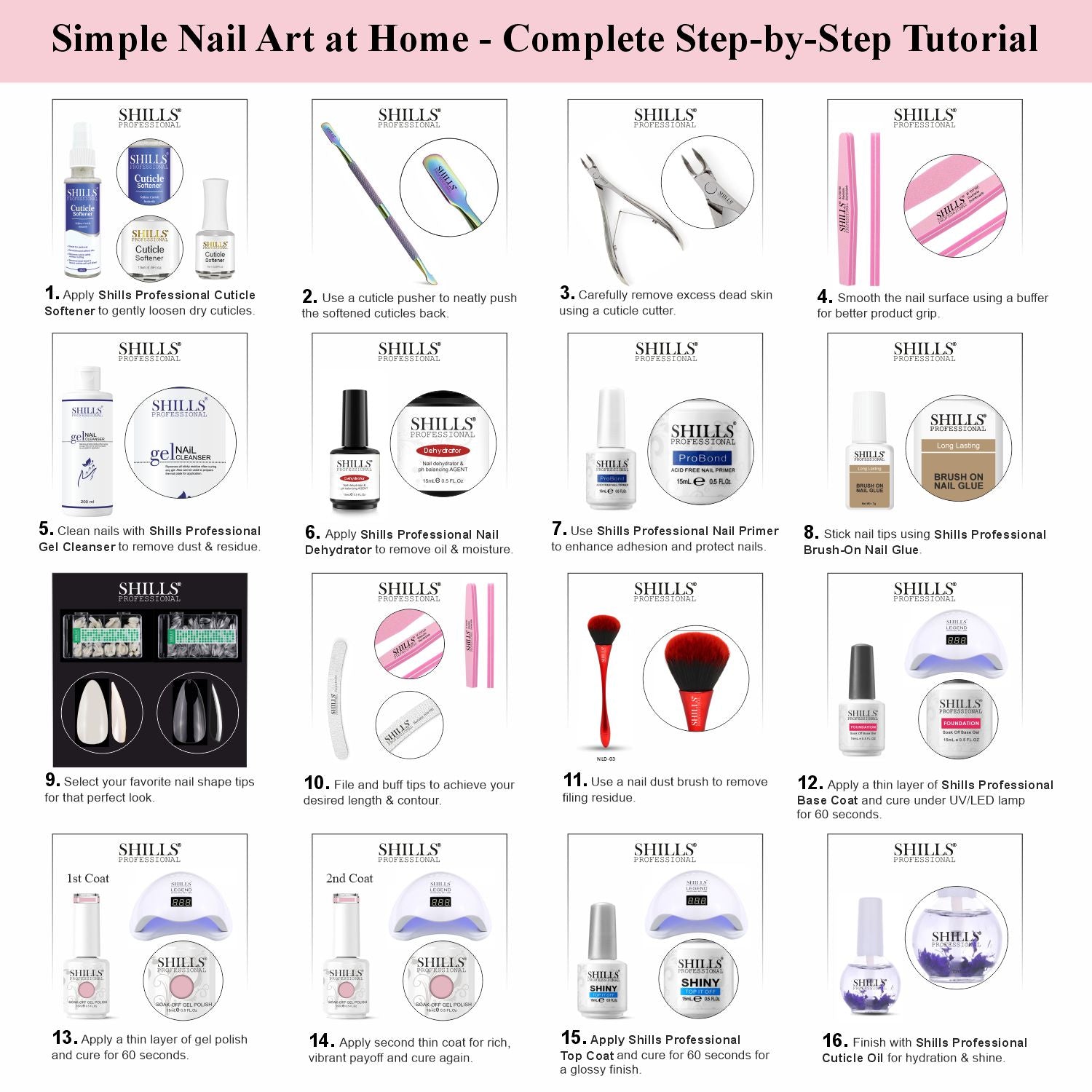 Shills Professional UV/LED Gel Nail Polish 15ml SPG-001