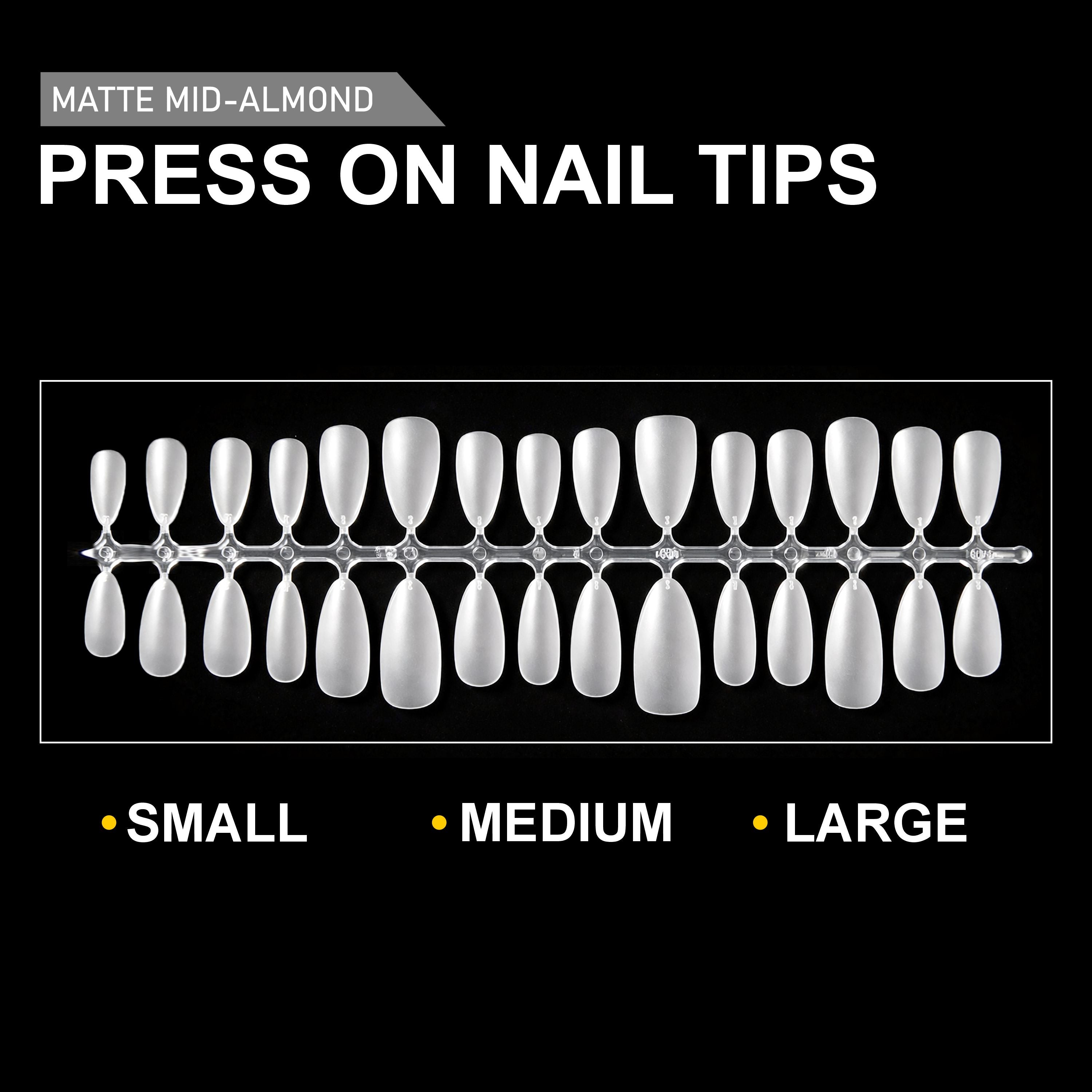 Press On Nail Tips – Matte Mid Almond