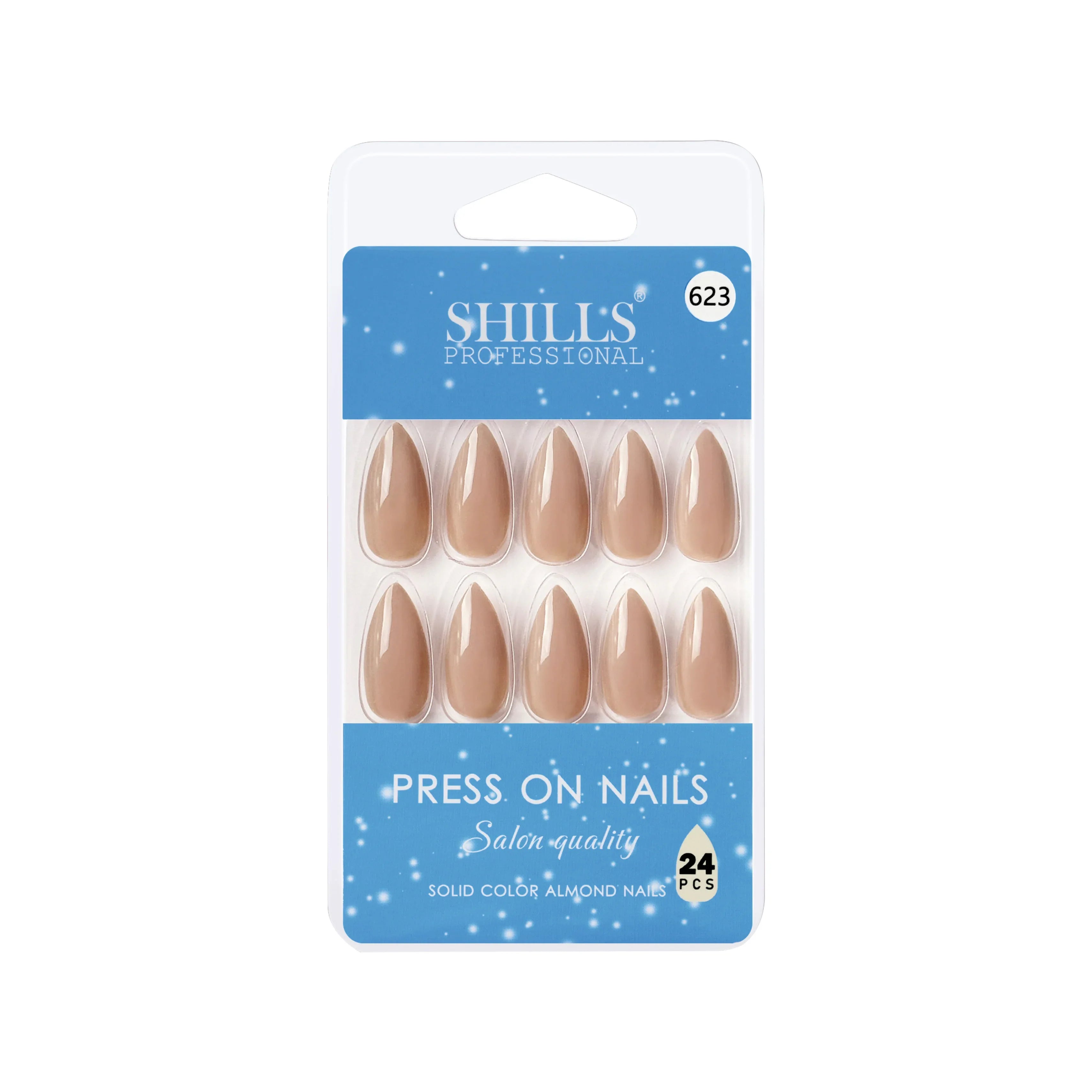 Glossy Solid Color Nails Sharp Almond(SPN605-SPN630) - Shills Professional