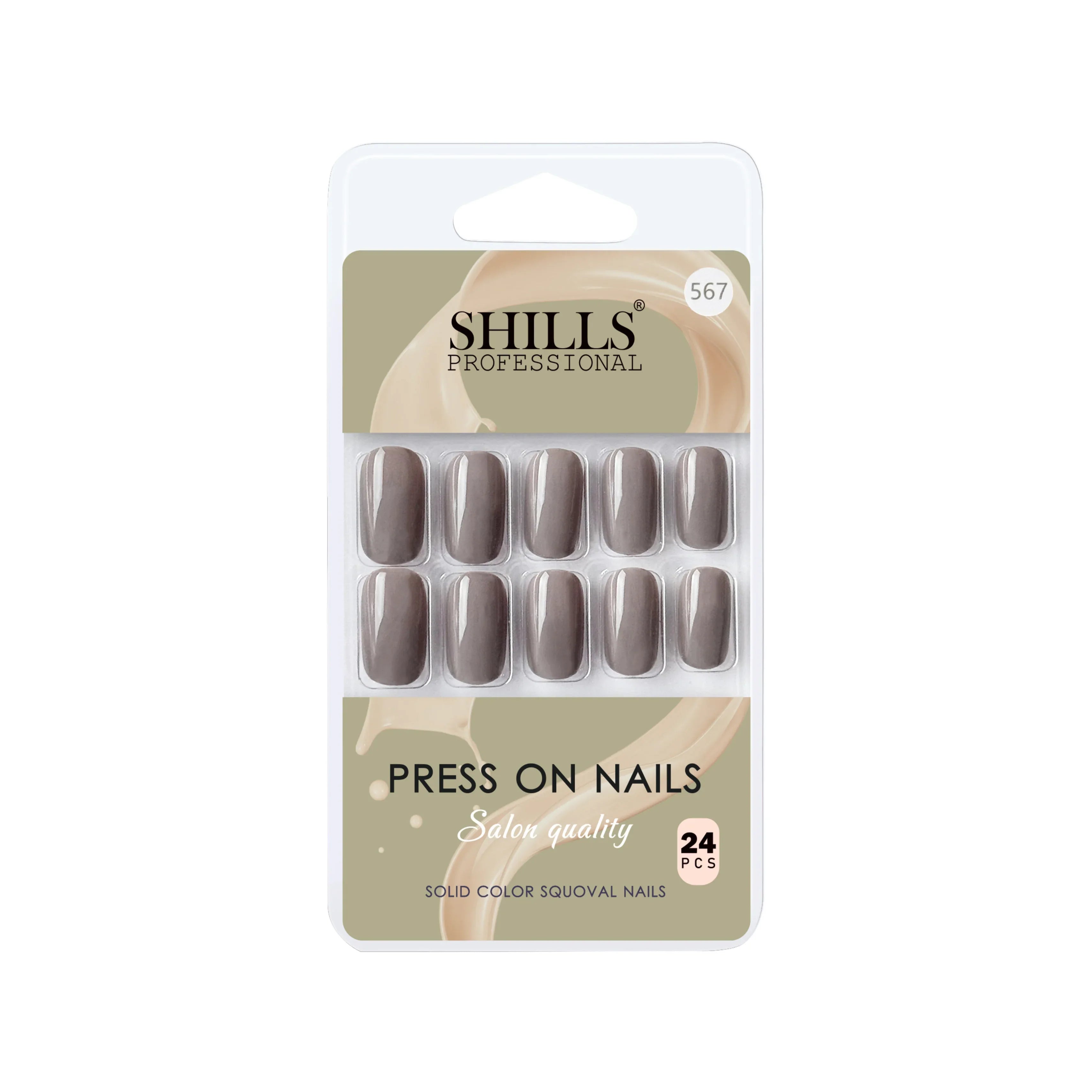 Glossy Solid Color Nails Square(SPN553-SPN578) - Shills Professional