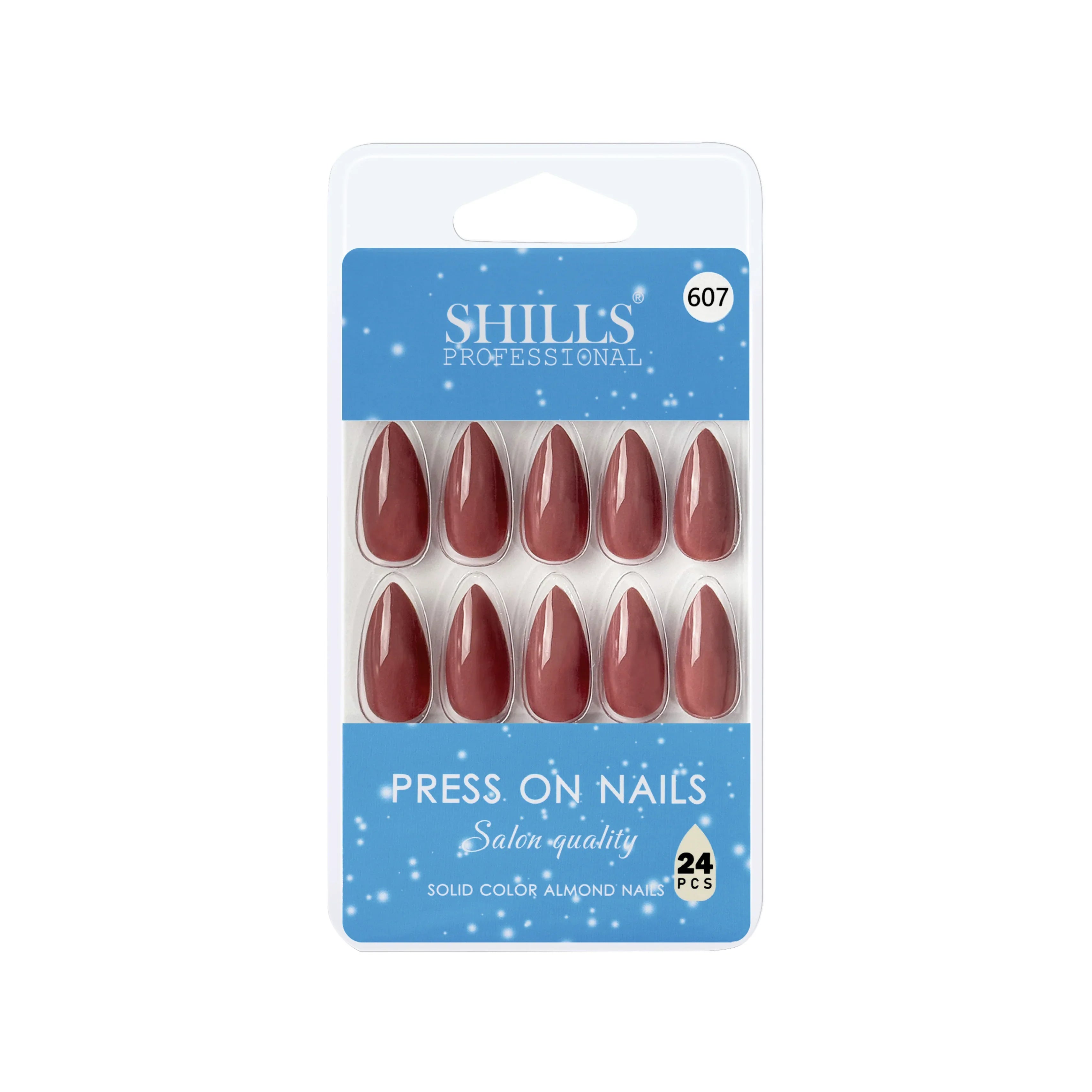 Glossy Solid Color Nails Sharp Almond(SPN605-SPN630) - Shills Professional