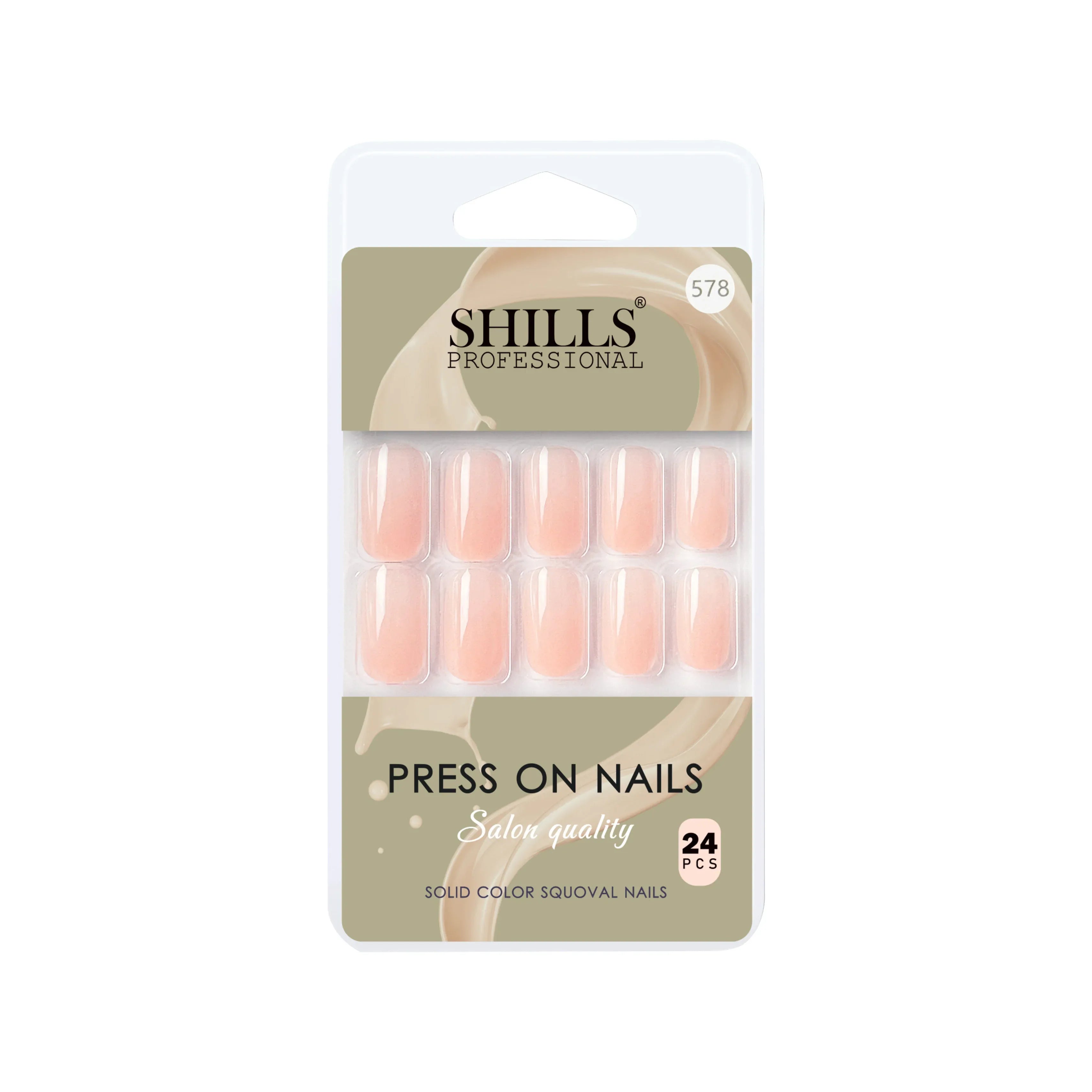 Glossy Solid Color Nails Square(SPN553-SPN578) - Shills Professional