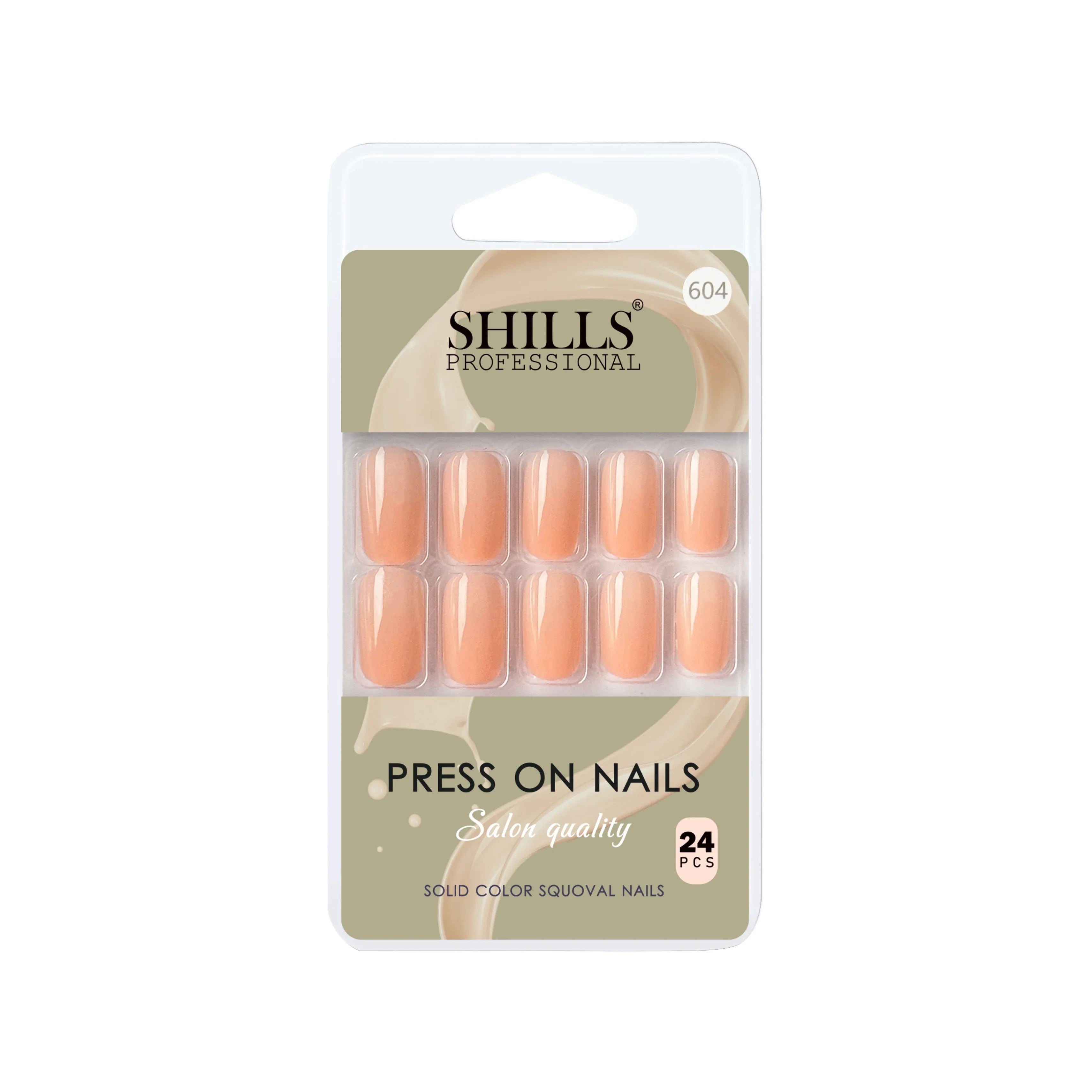 Glossy Solid Color Nails Square(SPN579-SPN604) - Shills Professional
