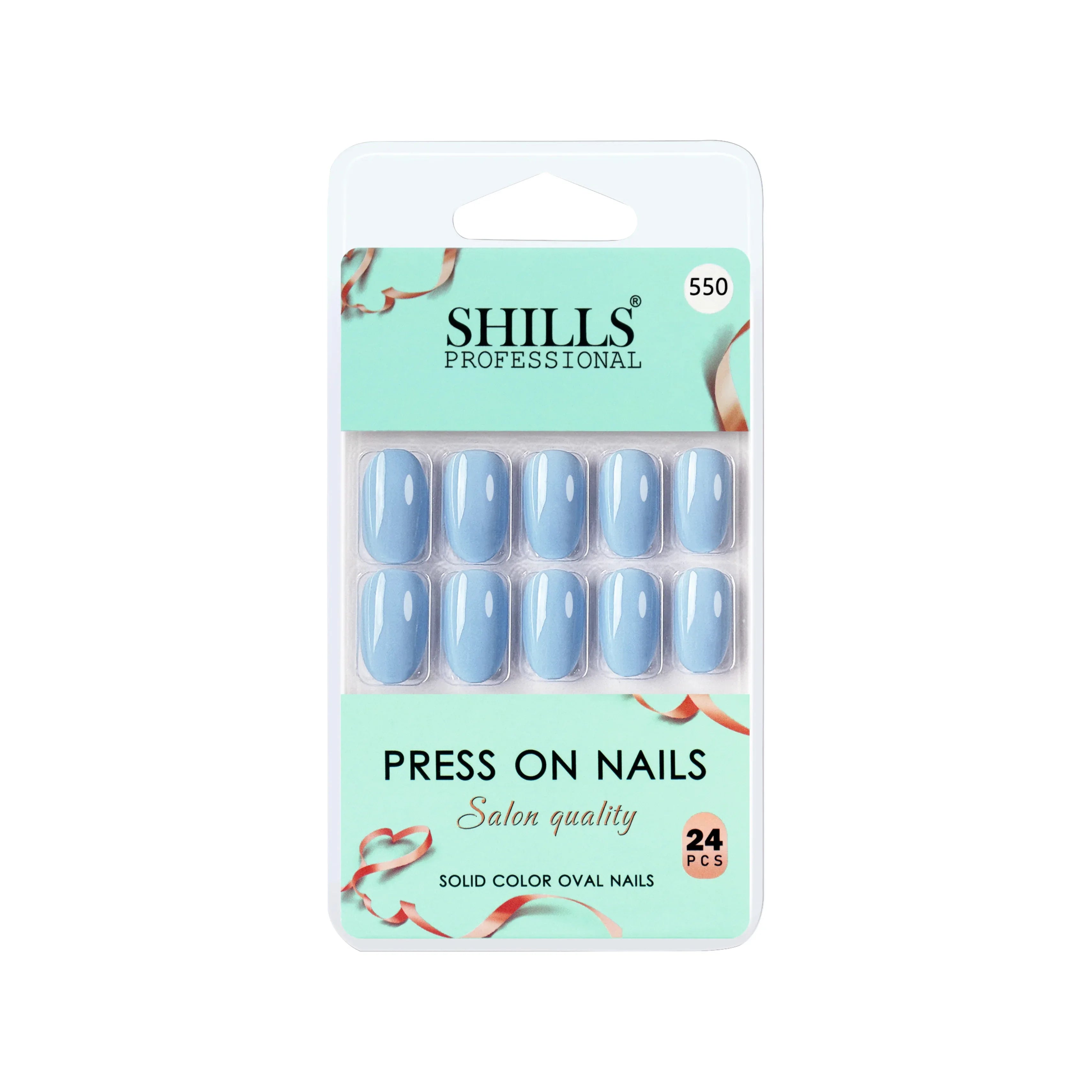 Glossy Solid Color Nails Oval(SPN527-SPN552) - Shills Professional