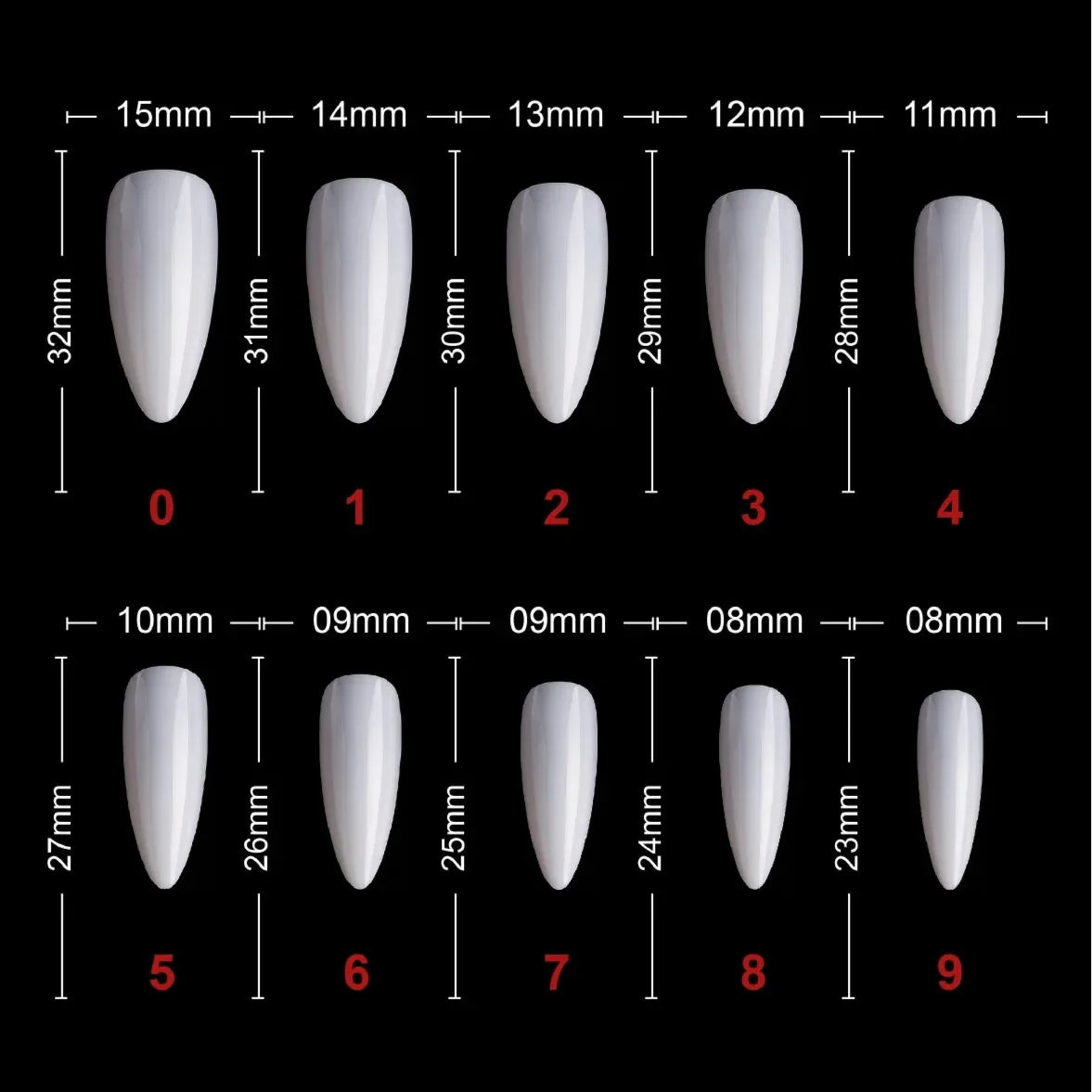 PKT 500pcs Almond Nail Tips Natural - Shills Professional