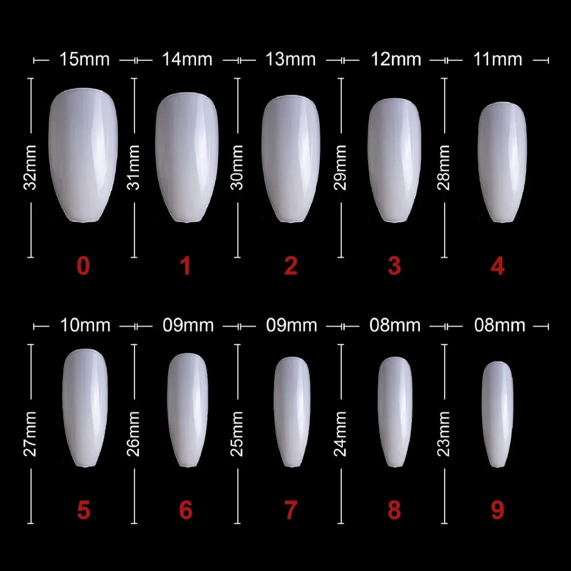 PKT 500pcs Ballet Nail Tips - Shills Professional