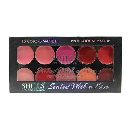 10 Color Lip Palette-BS-7064-1. - Shills Professional