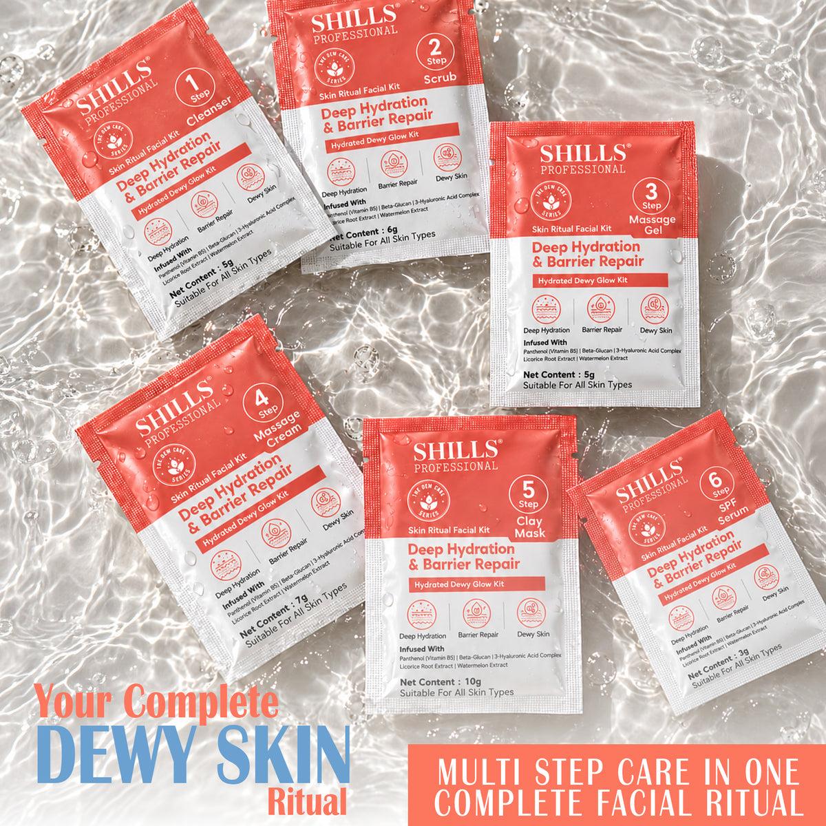 Hydrated Dewy Glow Deep Hydration & Barrier Repair Facial Kit | Shills