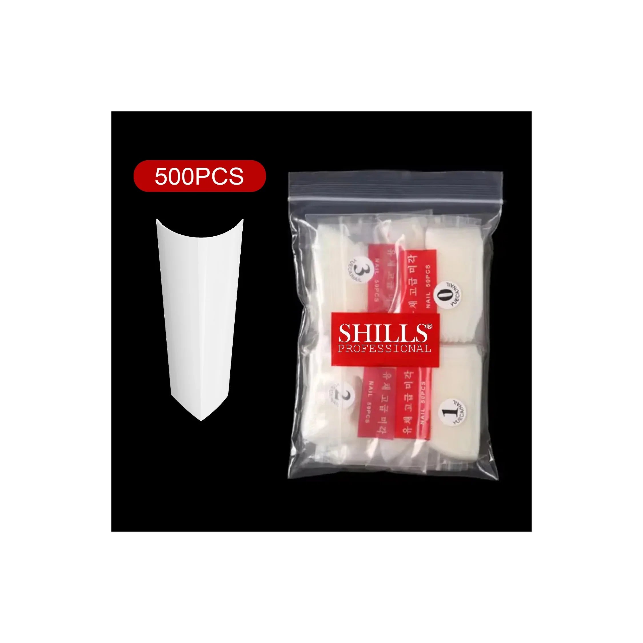 PKT 500pcs French Poited Natural nail tips - Shills Professional