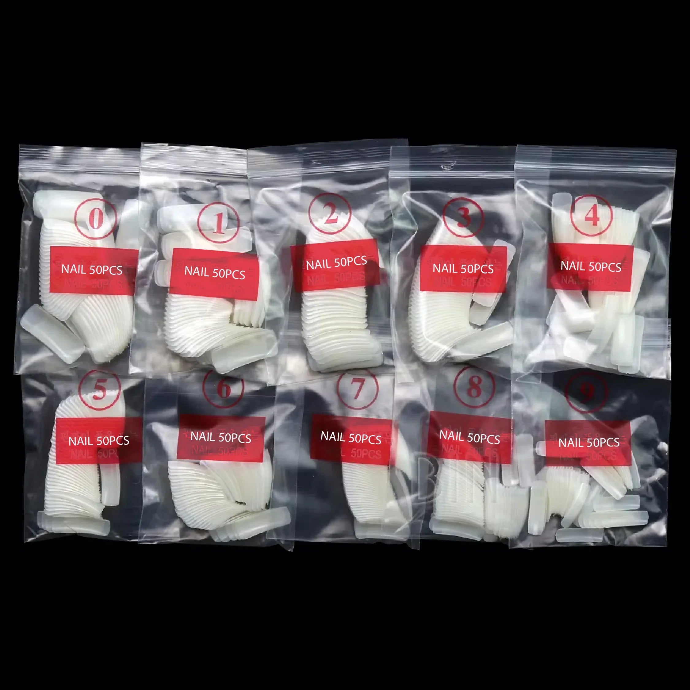 PKT 500pcs Half Cover Nail Tips Natural - Shills Professional