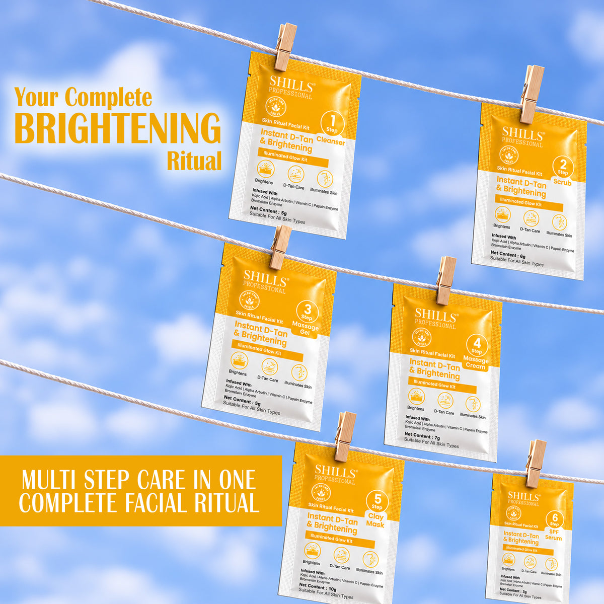 Illuminated Glow Instant De-Tan & Brightening Facial Kit | Shills