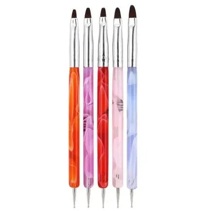 2IN1 Gel Brush&Dotting Tool 5Pcs NB-08 - Shills Professional