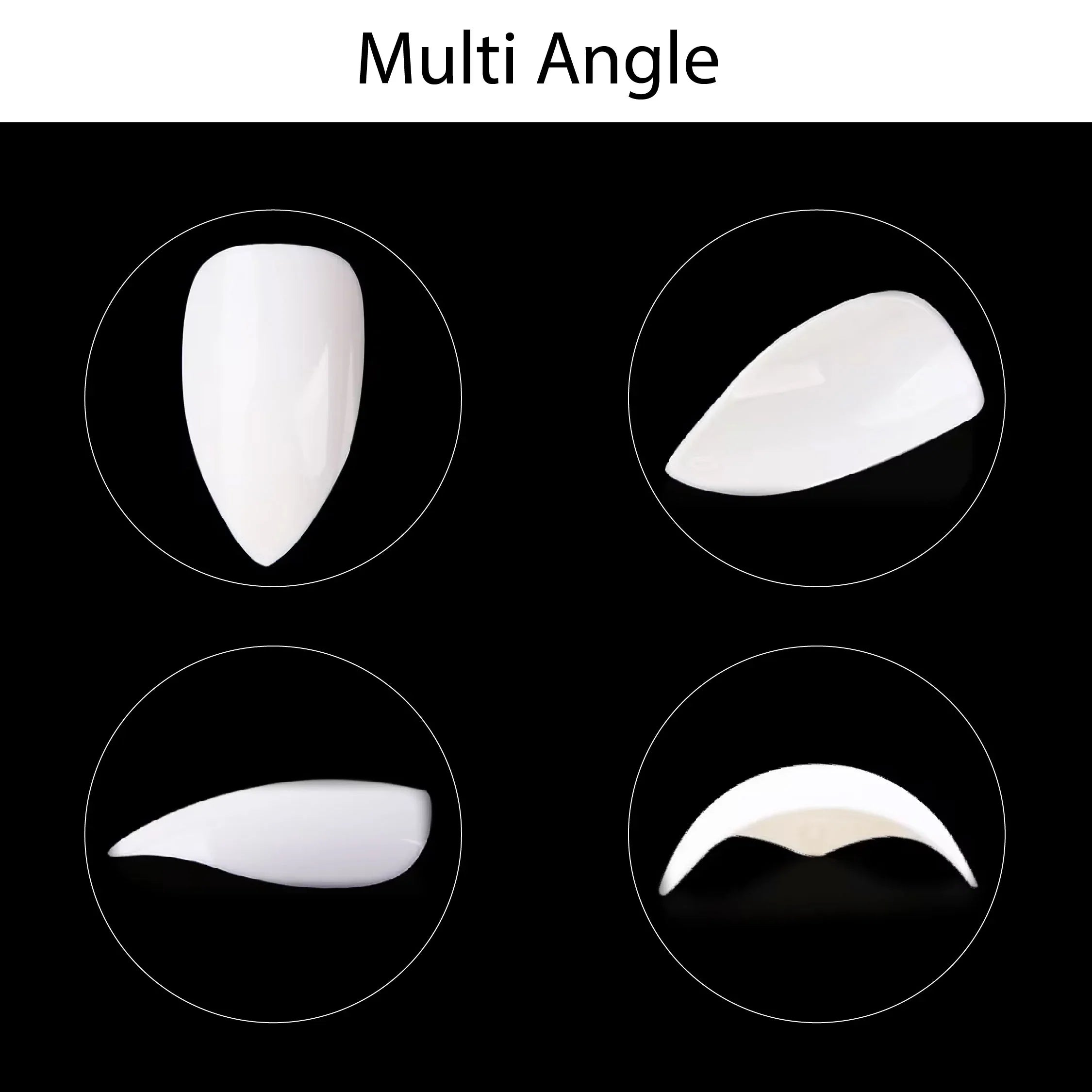 PKT 500pcs Pen Pointed Shape Nail Tips Natural - Shills Professional