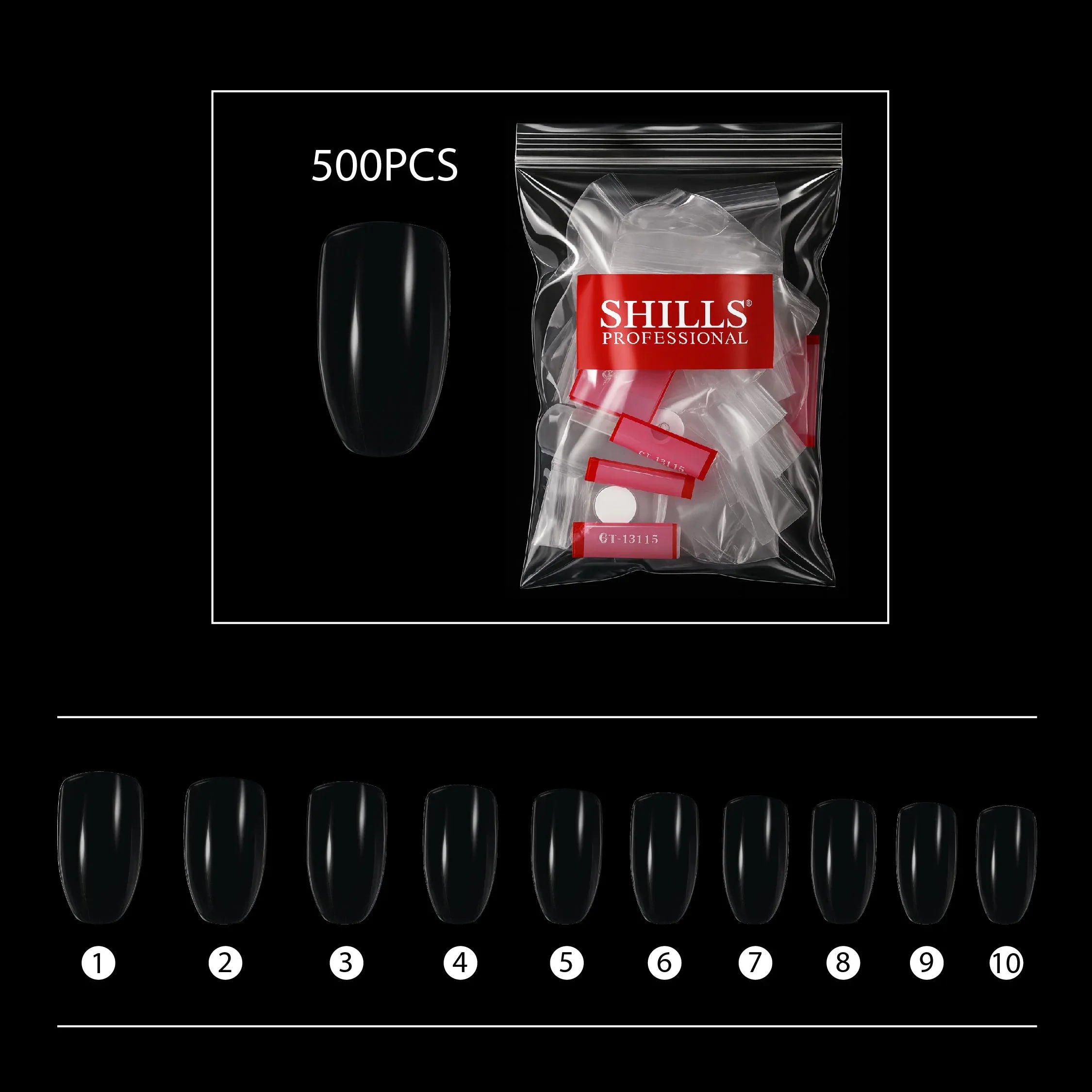 PKT 500pcs Short Ballet Nail Tips Clear - Shills Professional