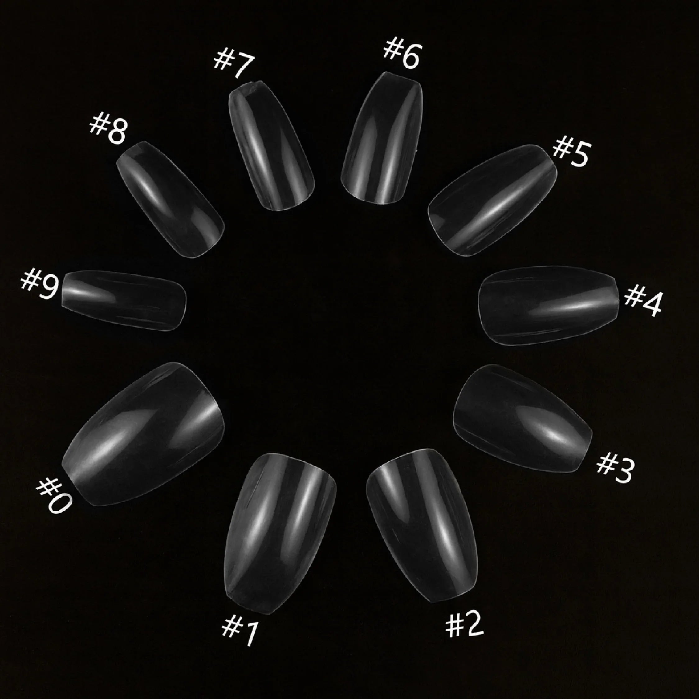 PKT 500pcs Short Ballet Nail Tips Clear - Shills Professional