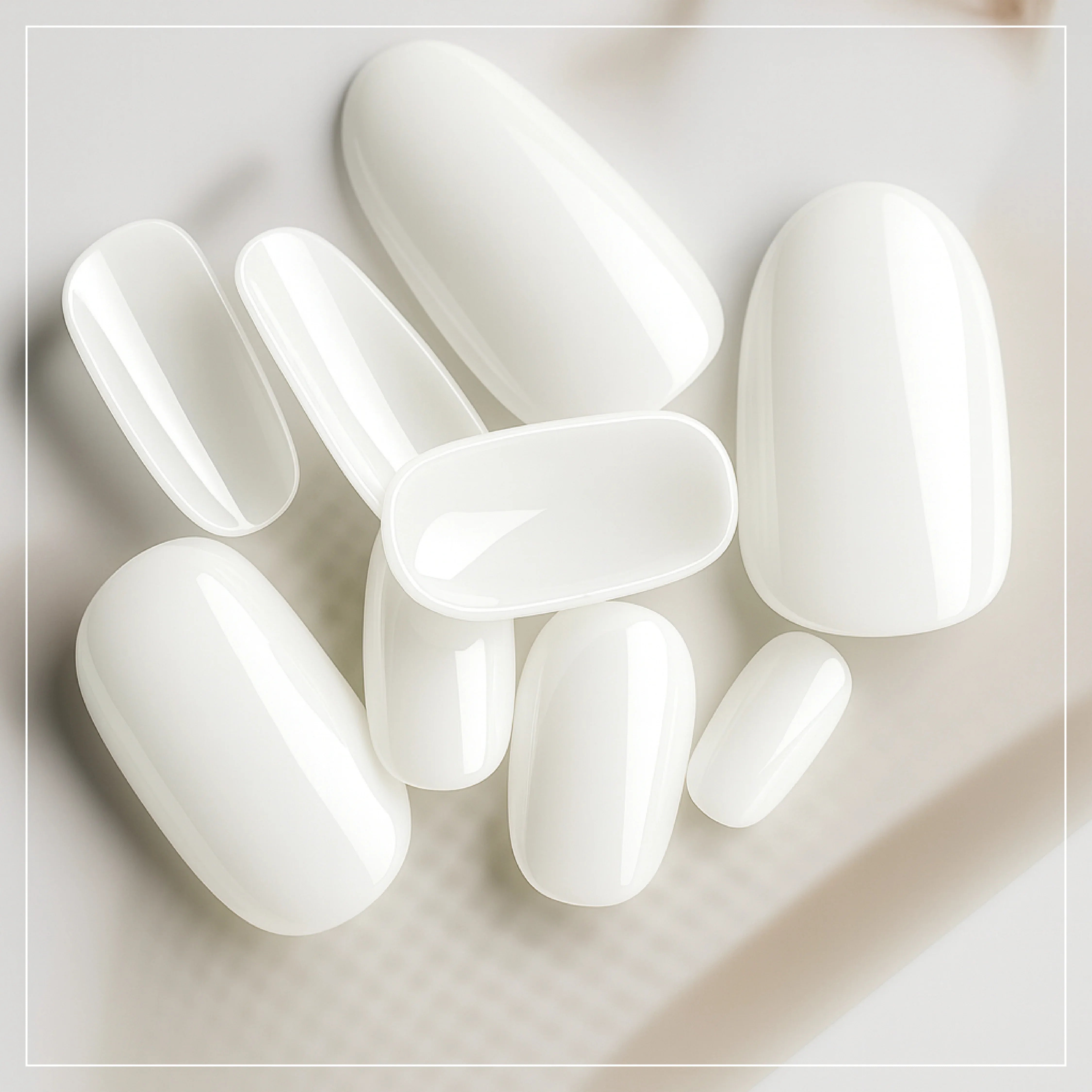 PKT 500pcs Short Oval Shape Nail Tips Natural - Shills Professional