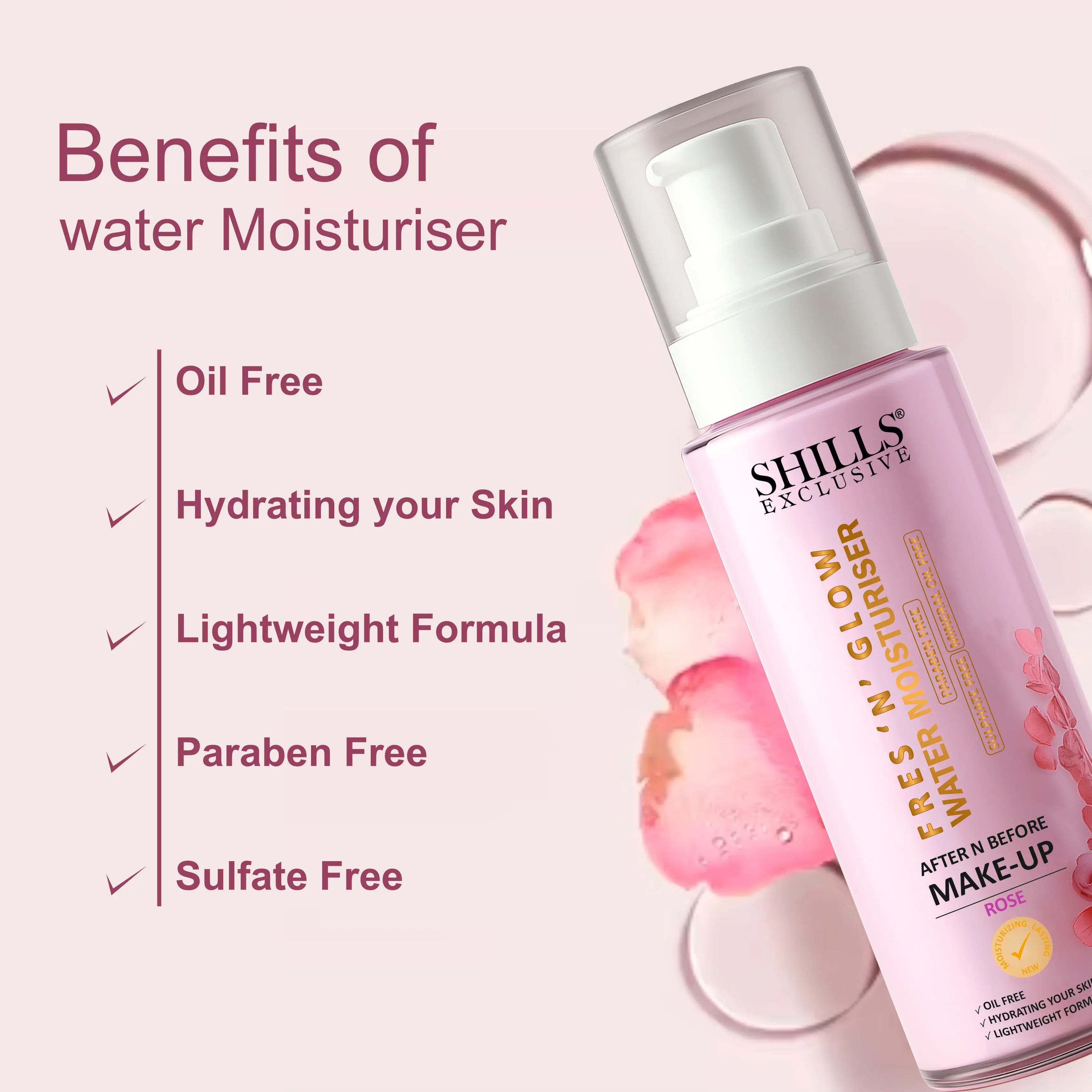 Fresh N Glow Water Moisturizing Rose - Shills Professional
