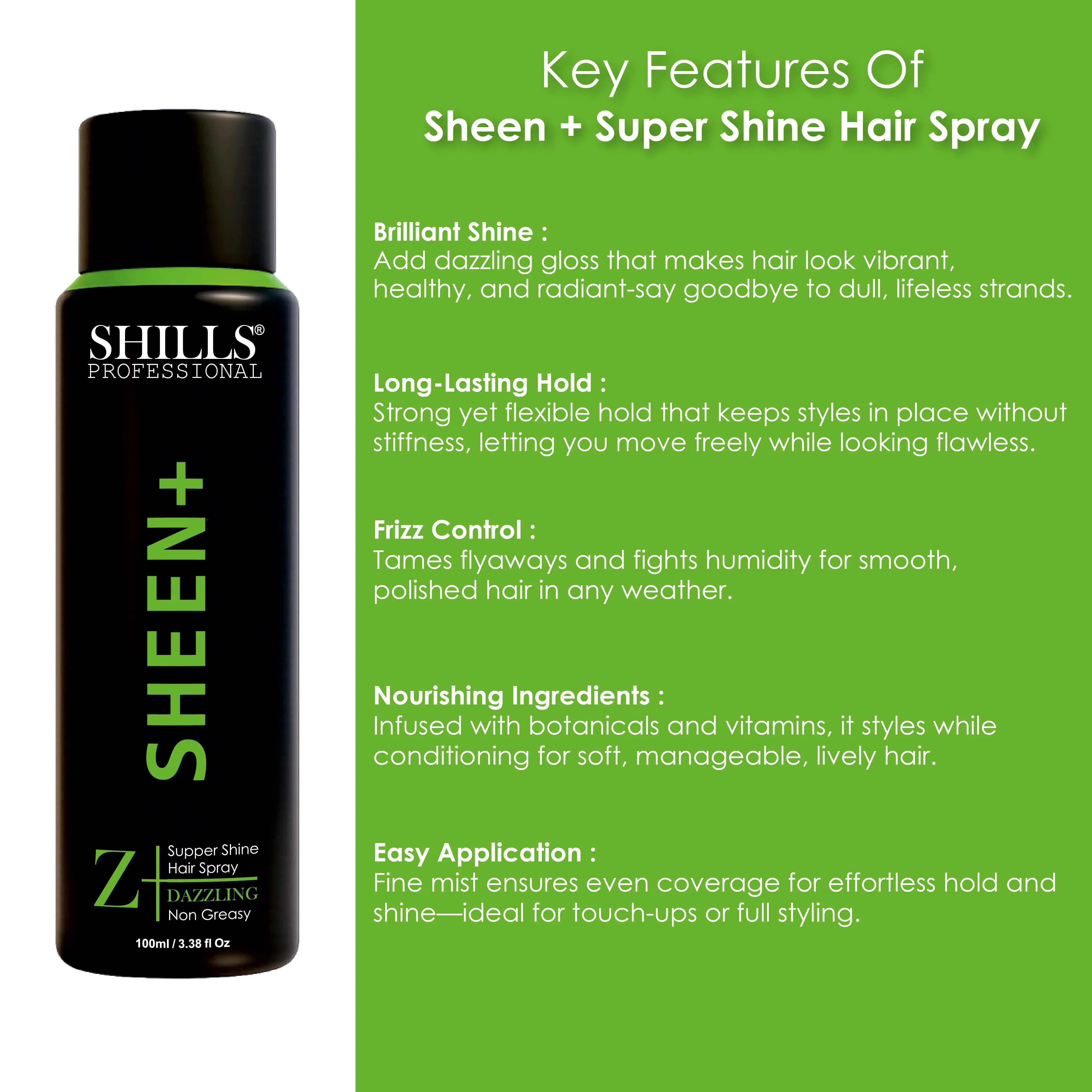 Sheen+ Super Shine Hair Spray - Shills Professional