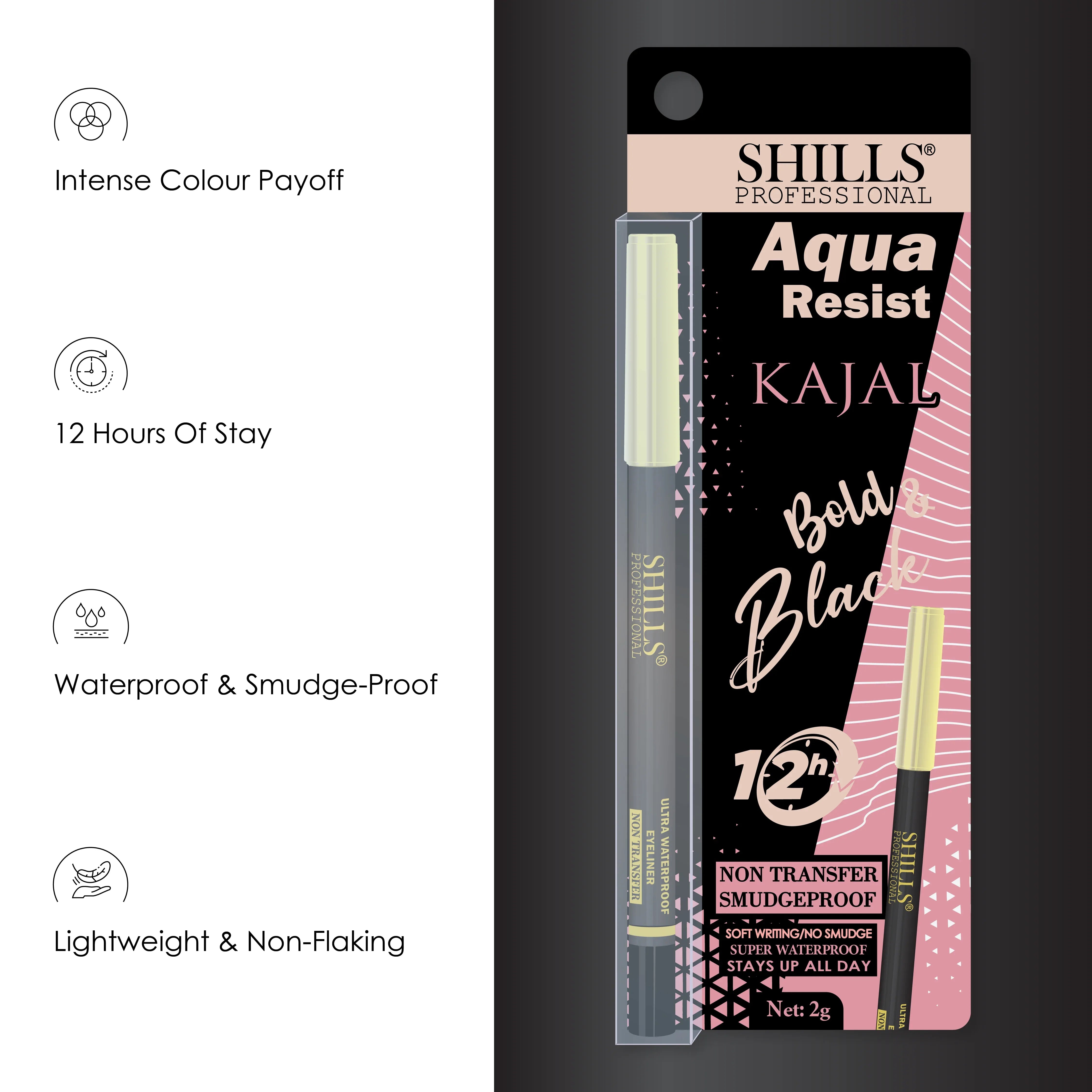 Aqua Resist Bold Kajal - Shills Professional