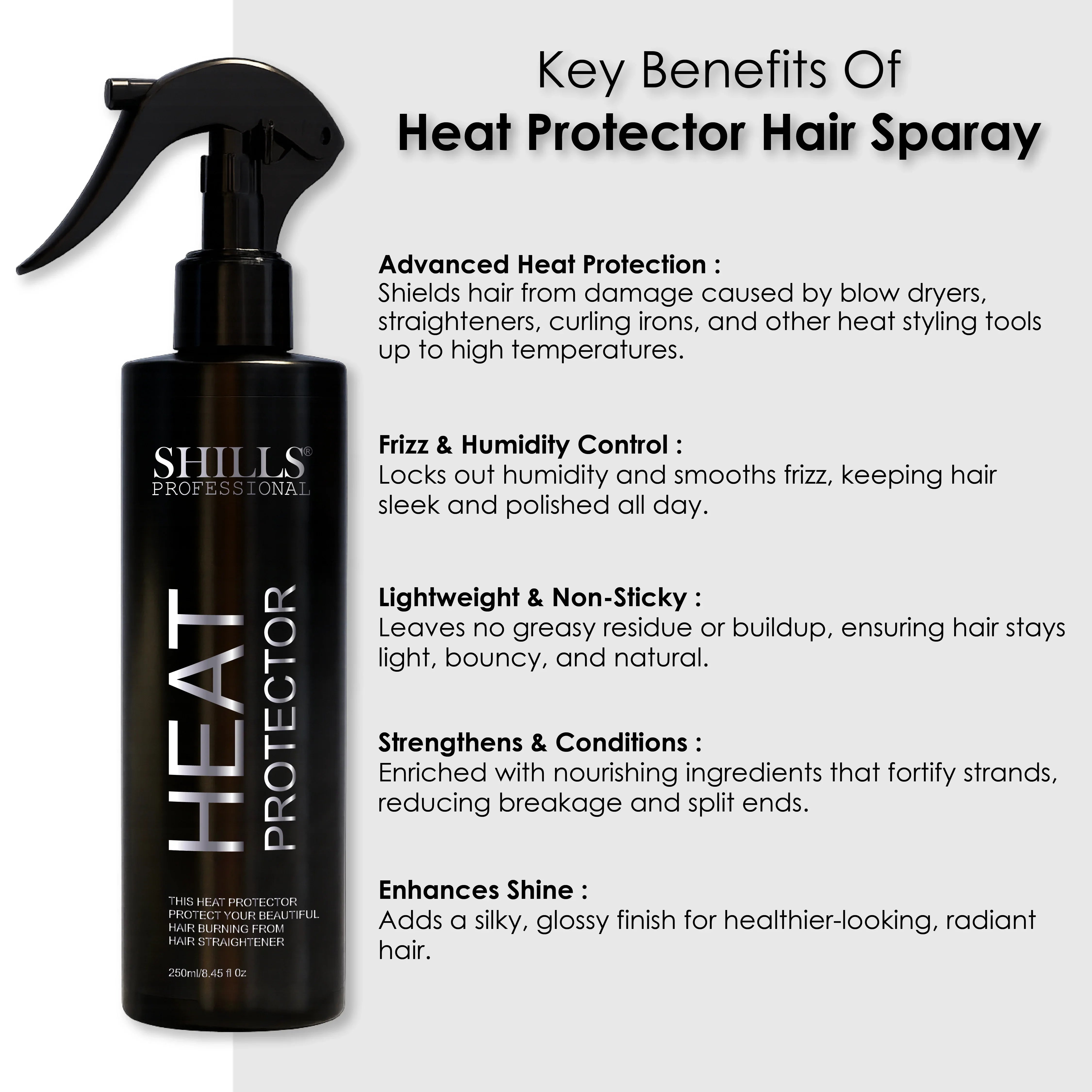 Heat Protector Hair Spray - Shills Professional