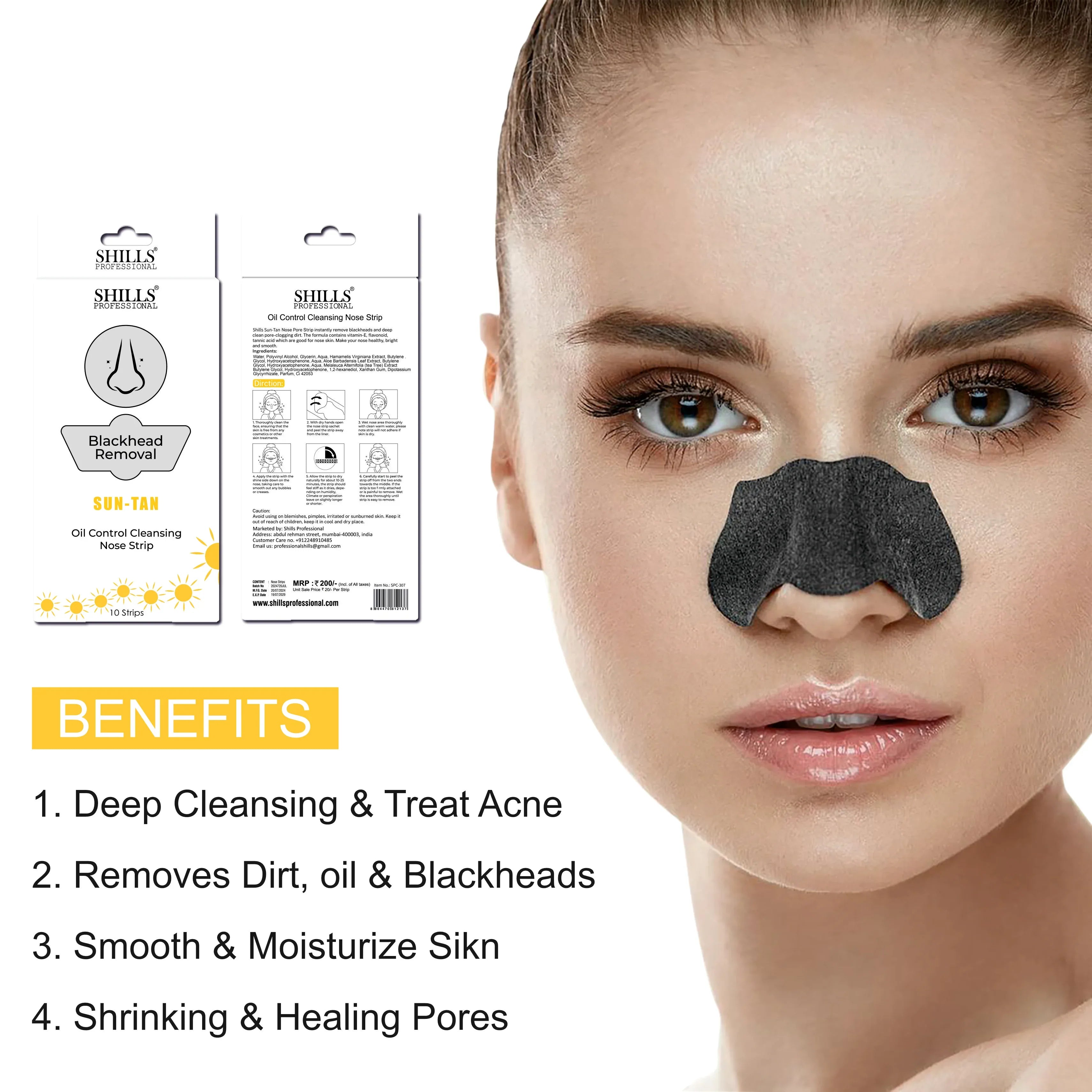 Blackhead Removal Nose Strips - Shills Professional