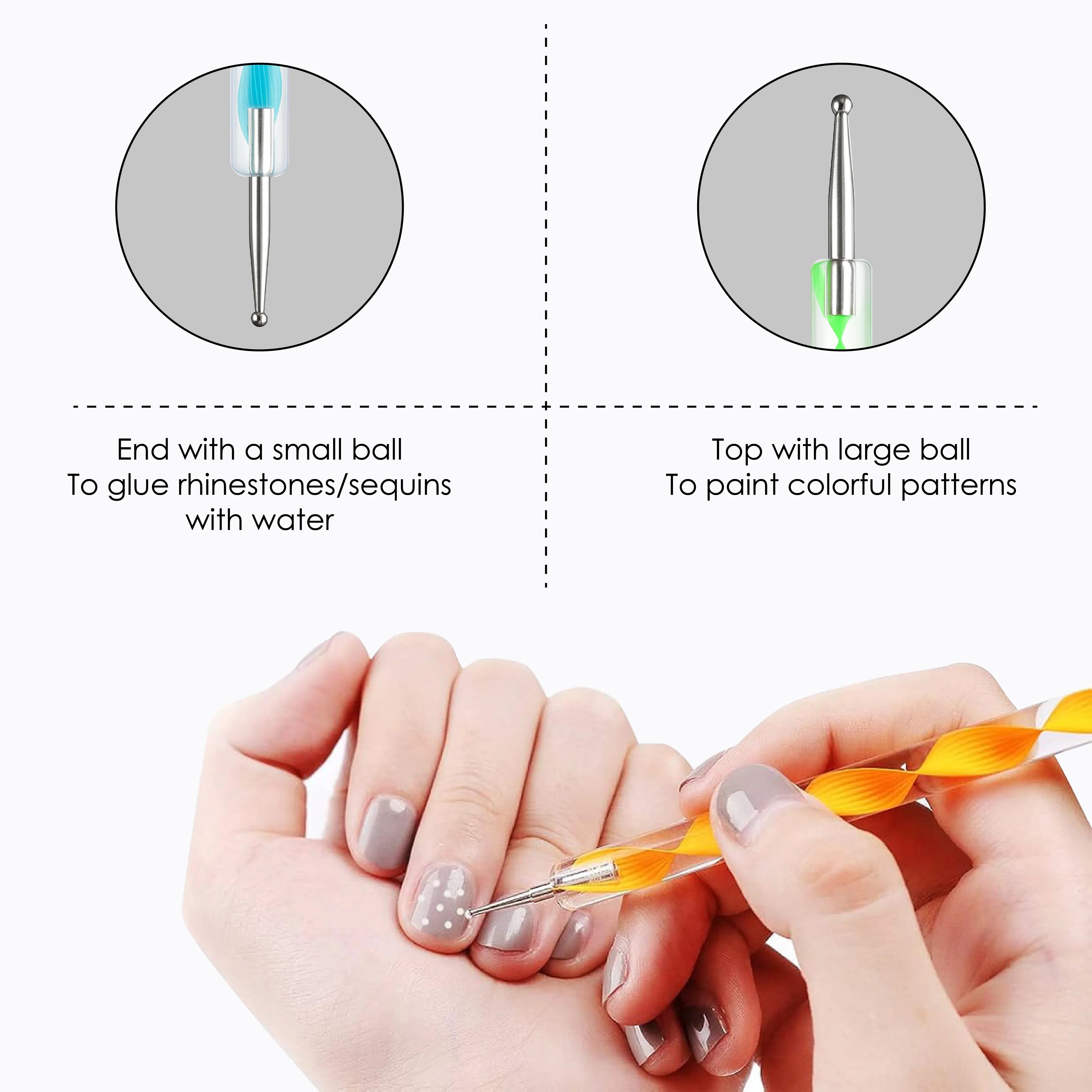 Rainbow Nail Dotting Tool Set 5Pc - Shills Professional