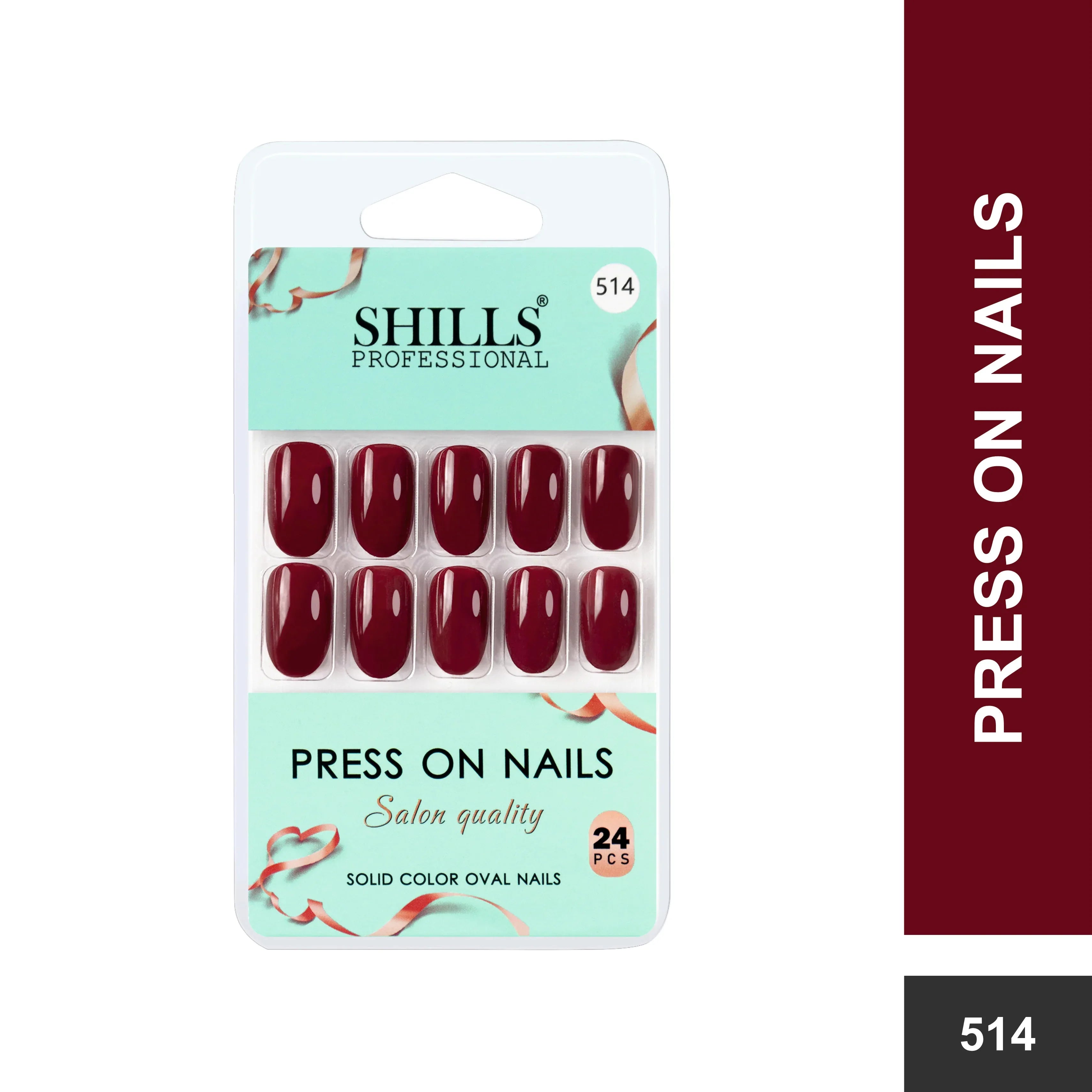Glossy Solid Color Nails Oval(SPN501-SPN526) - Shills Professional