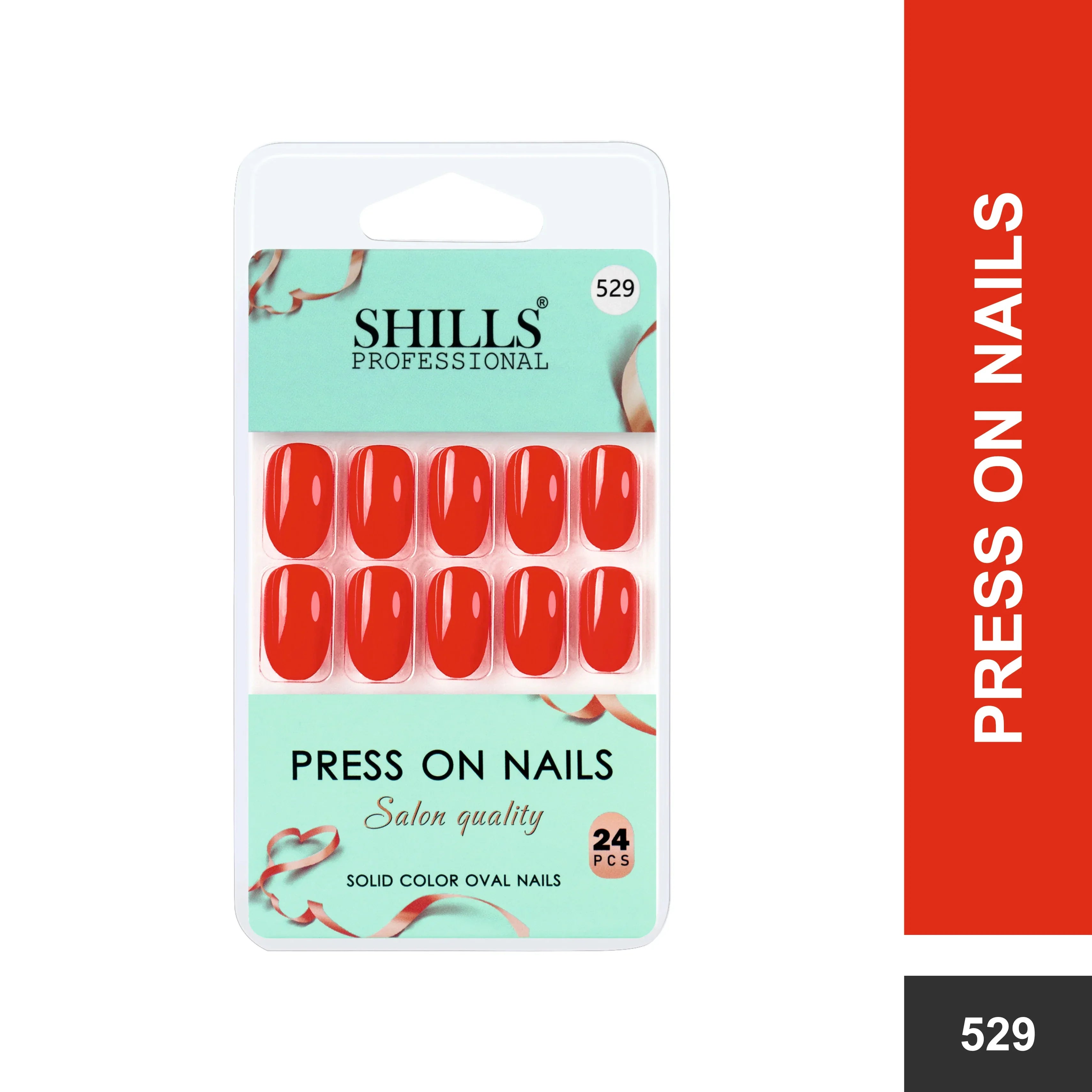 Glossy Solid Color Nails Oval(SPN527-SPN552) - Shills Professional