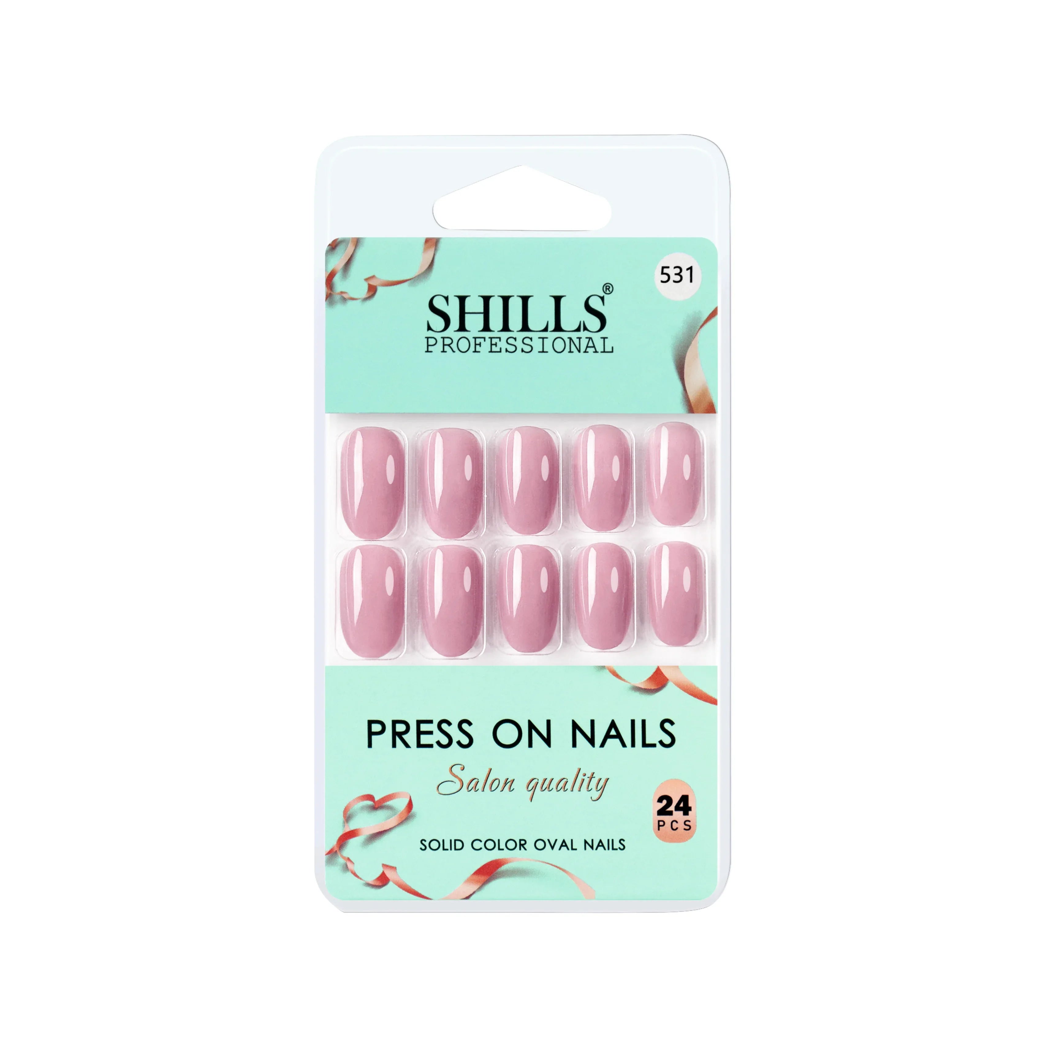 Glossy Solid Color Nails Oval(SPN527-SPN552) - Shills Professional