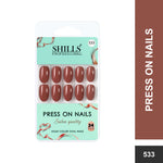 Glossy Solid Color Nails Oval(SPN527-SPN552) - Shills Professional