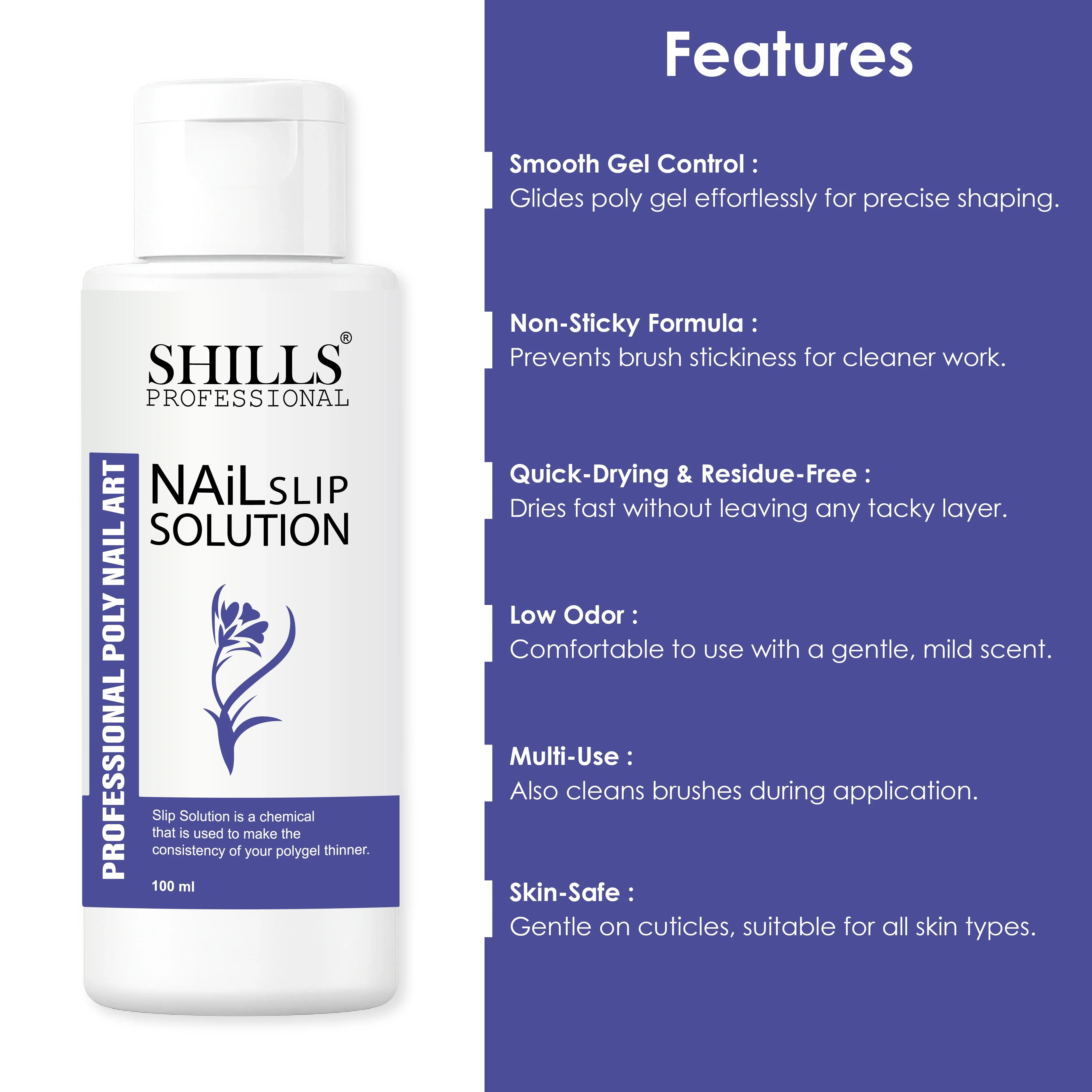 Poly Gel Slip Solution 100Ml - Shills Professional