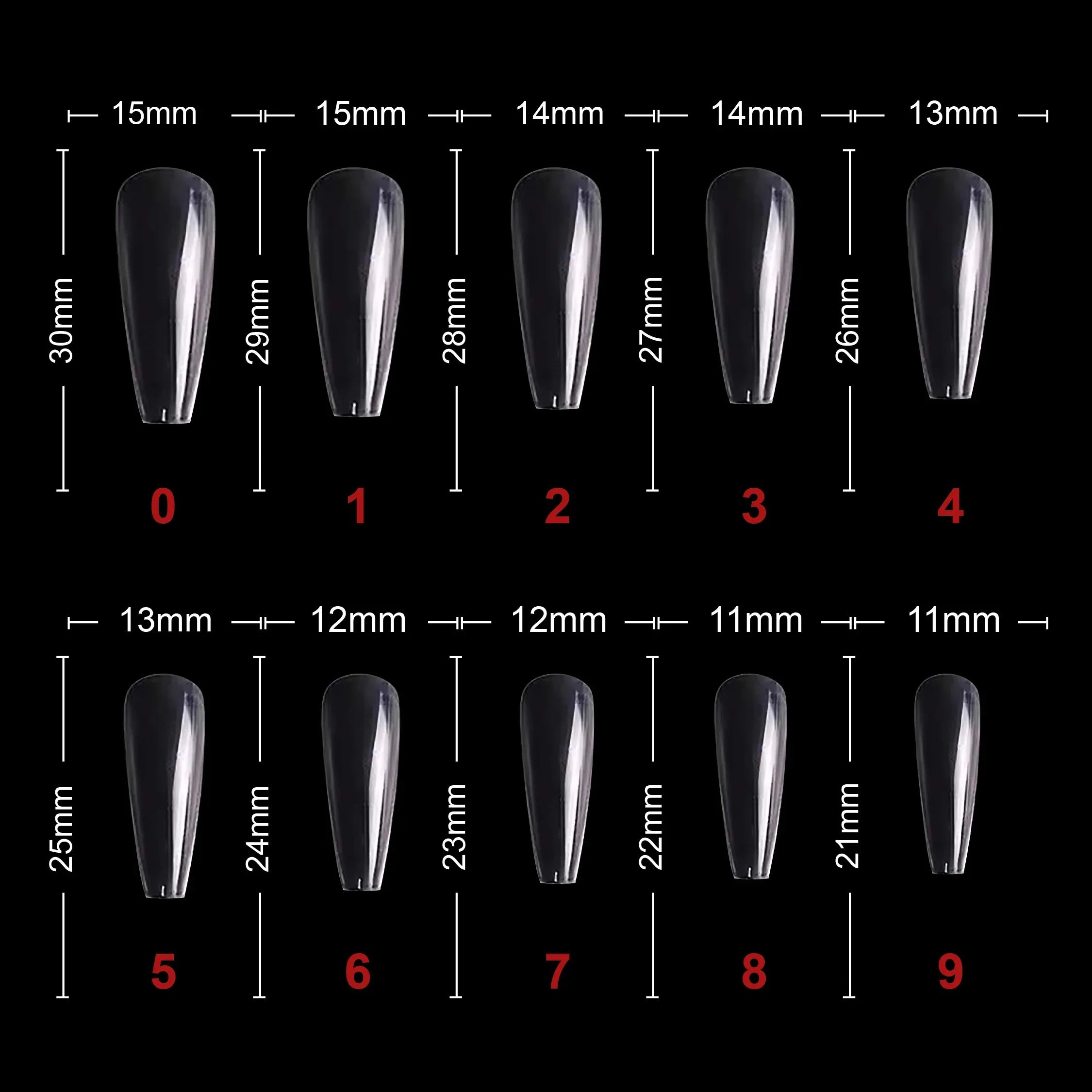 PKT 500pcs T-Shape Nail Tips Clear - Shills Professional