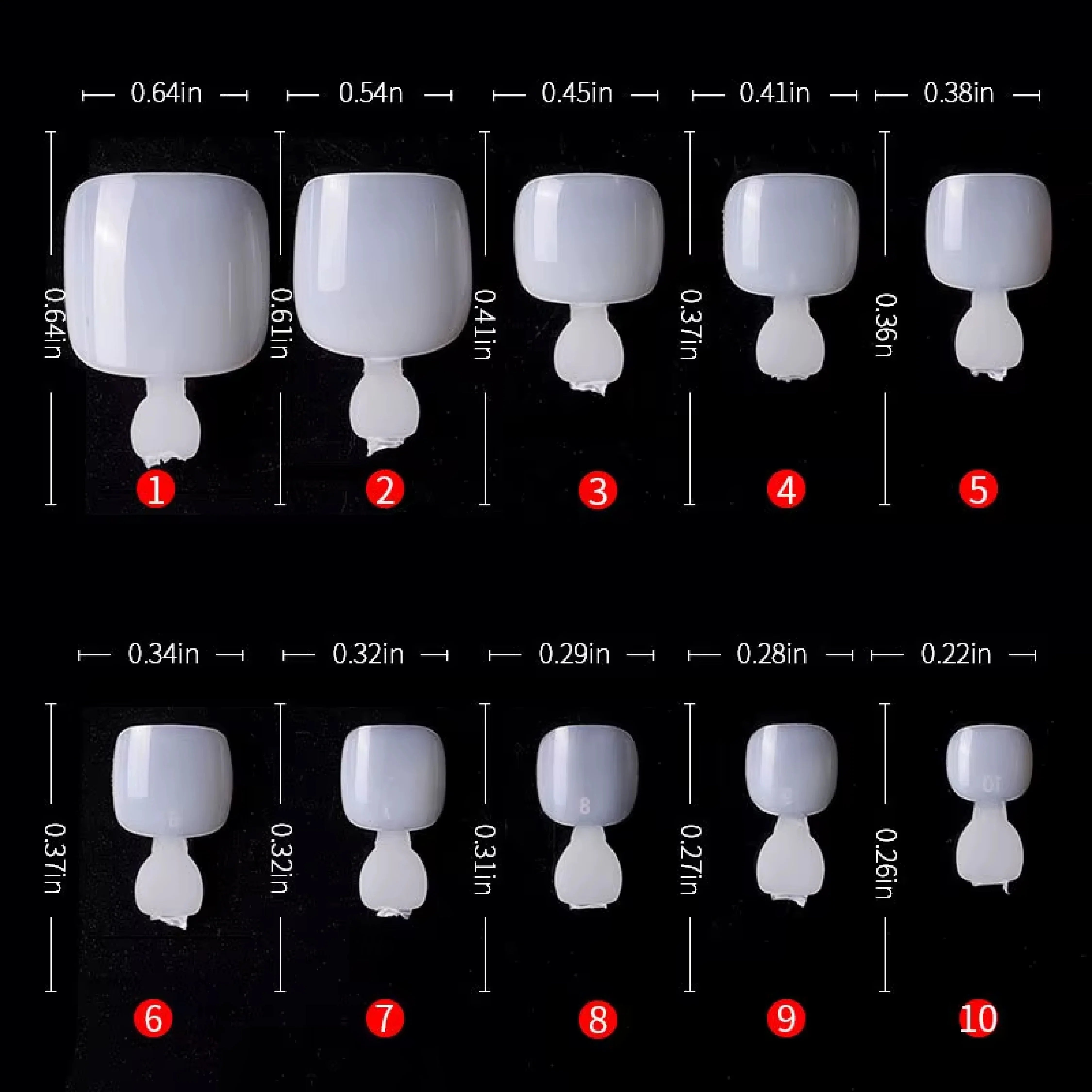 PKT 500pcs Toenails Tips Natural - Shills Professional