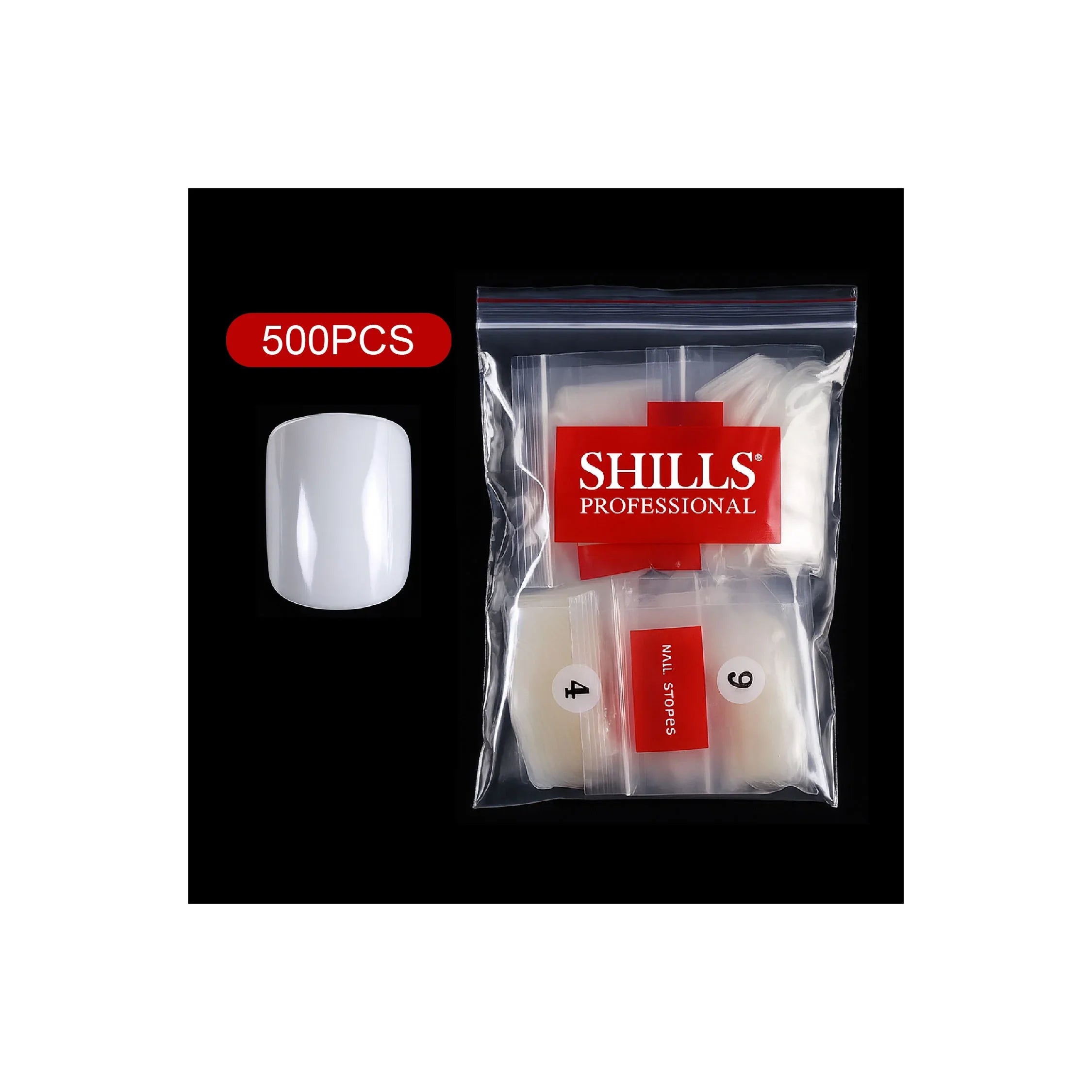 PKT 500pcs Short Full Cover Nail Tips Natural - Shills Professional