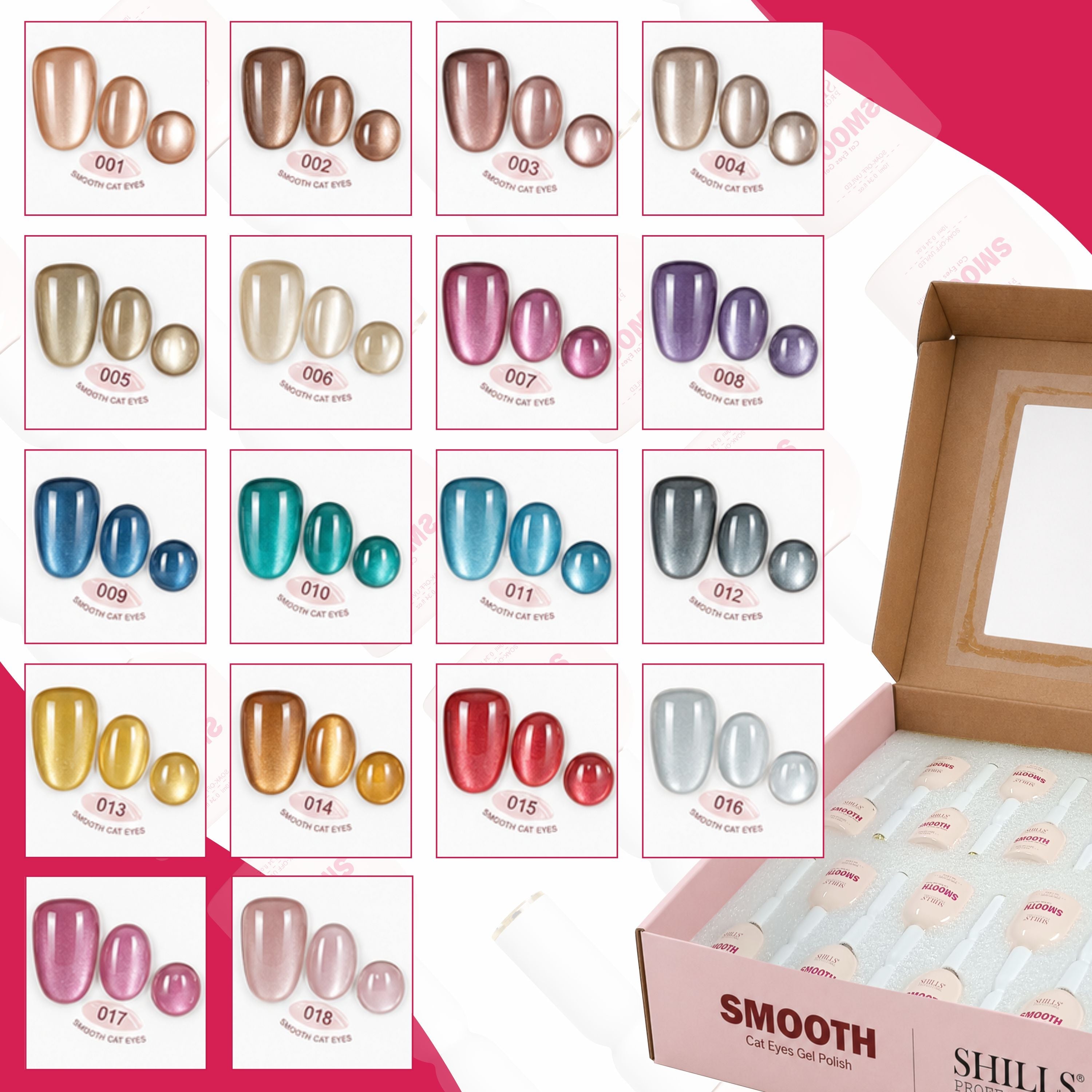 18pcs Smooth Cat Eye Set