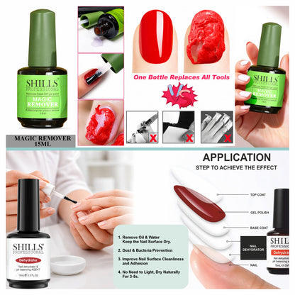 Nail Prep Kit with Dehydrator Primer Cuticle Oil & 401 Glue