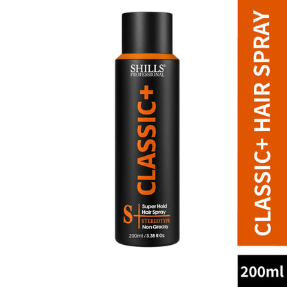 Classic+ Super Hold Hair Spray 200ml - Shills Professional